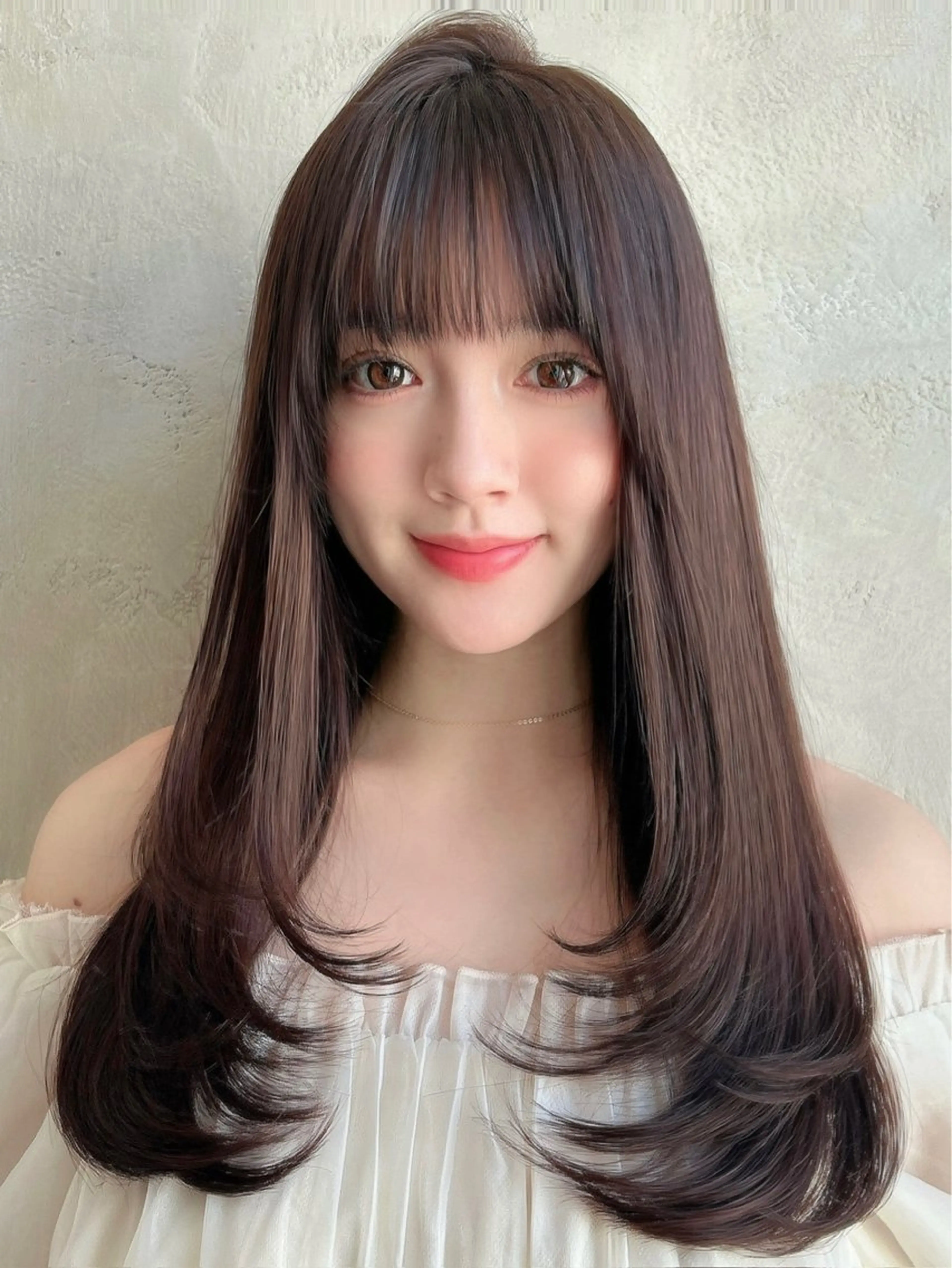 セミロング カラー パーマ 新宿✨顔周りカット 韓国ヘア/坂本亜裟海のヘアスタイル