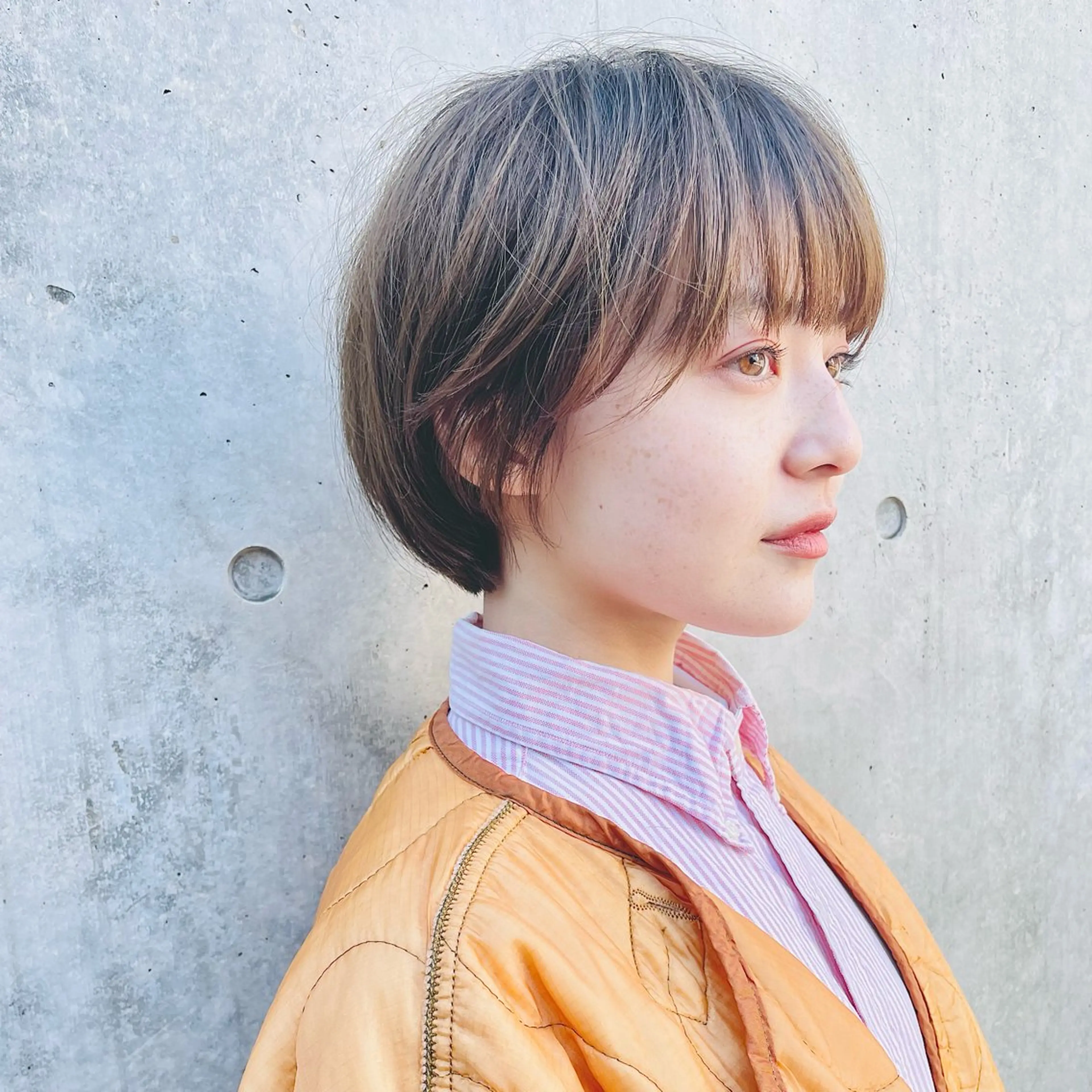 ショート カラー 丸みショート ベージュカラー ショートヘア カット ヘアカラー トリートメント Ort omotesando所属・ショートボブ髪質改善 縮毛矯正のプロ山道潤のヘアスタイル