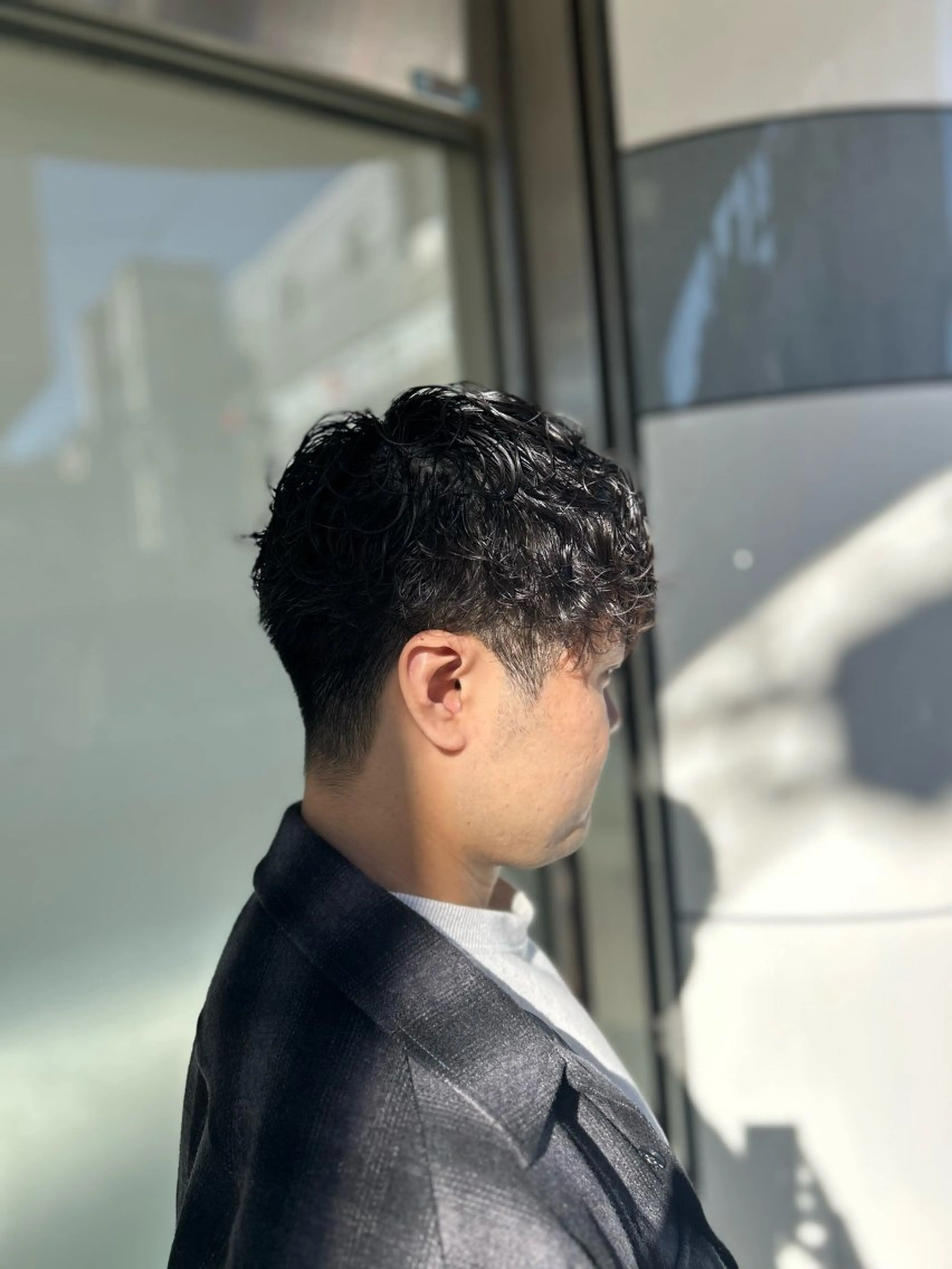 ショート パーマ メンズ カット パーマ ヘアセット メンズパーマ/ ハイトーン/Runoのヘアスタイル