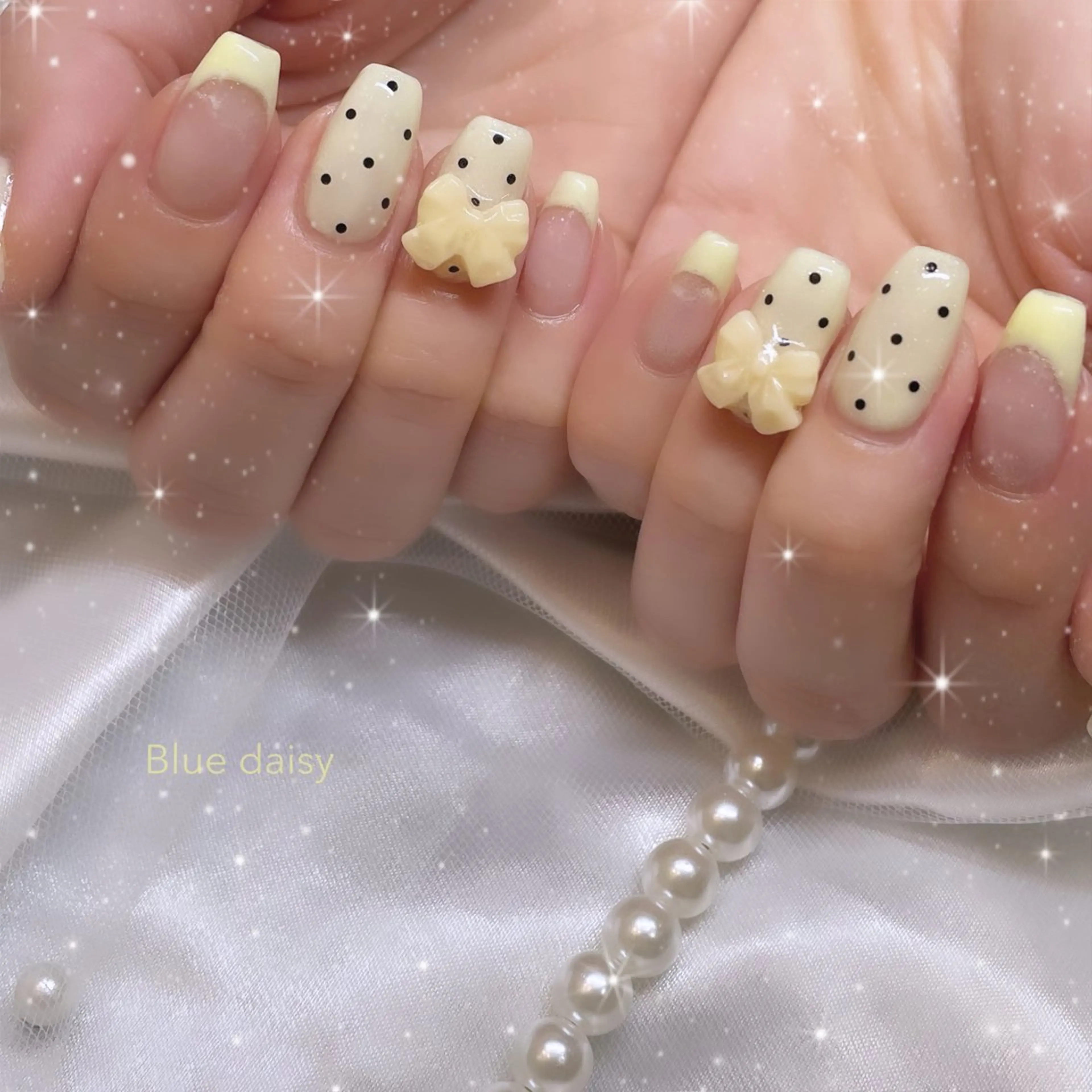 ネイル ドット パステルネイル 黄色 Blue daisy所属・Blue daisy 栄本店のネイルデザイン