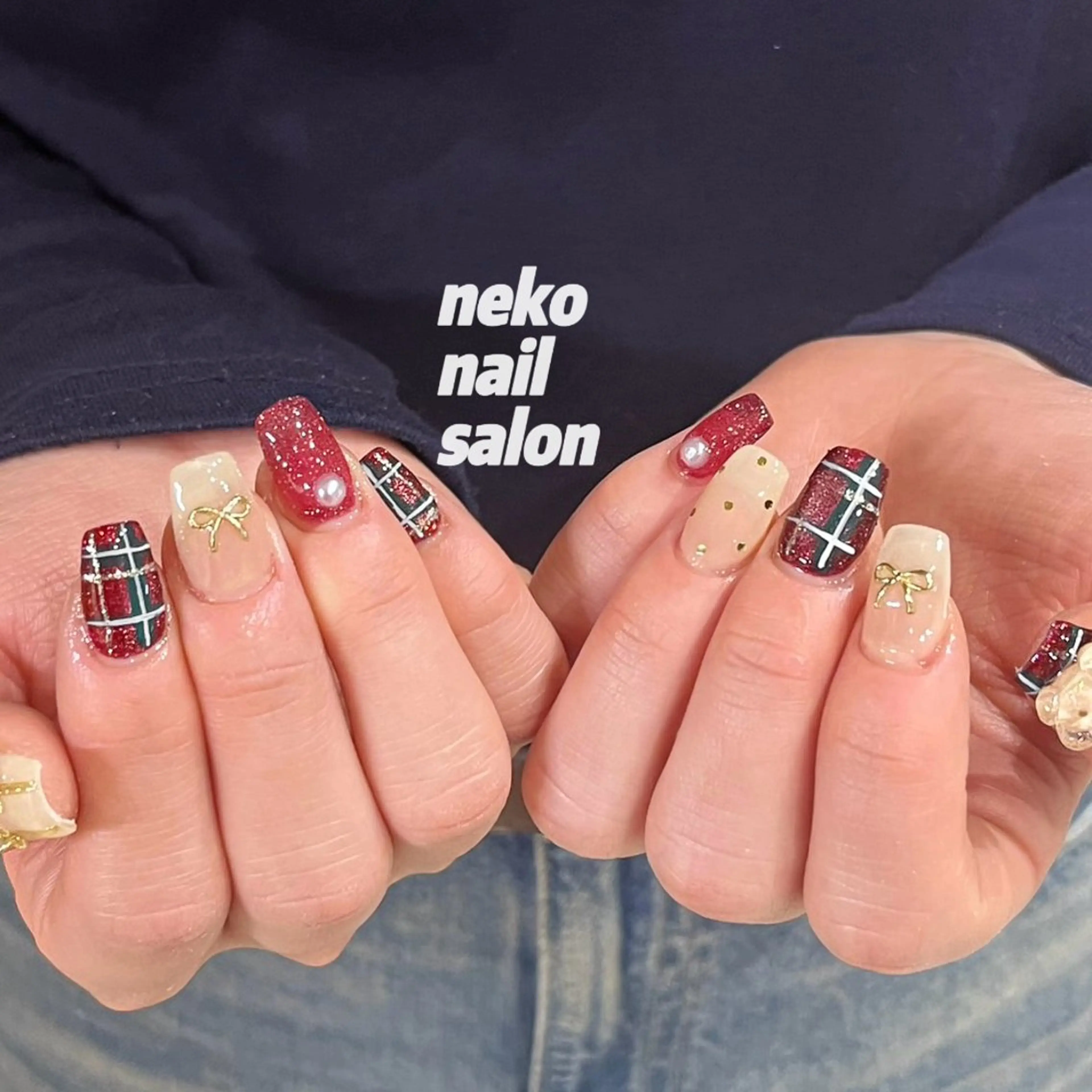 ネイル 冬ネイル クリスマス ハンドネイル neko nail所属・neko nailのネイルデザイン