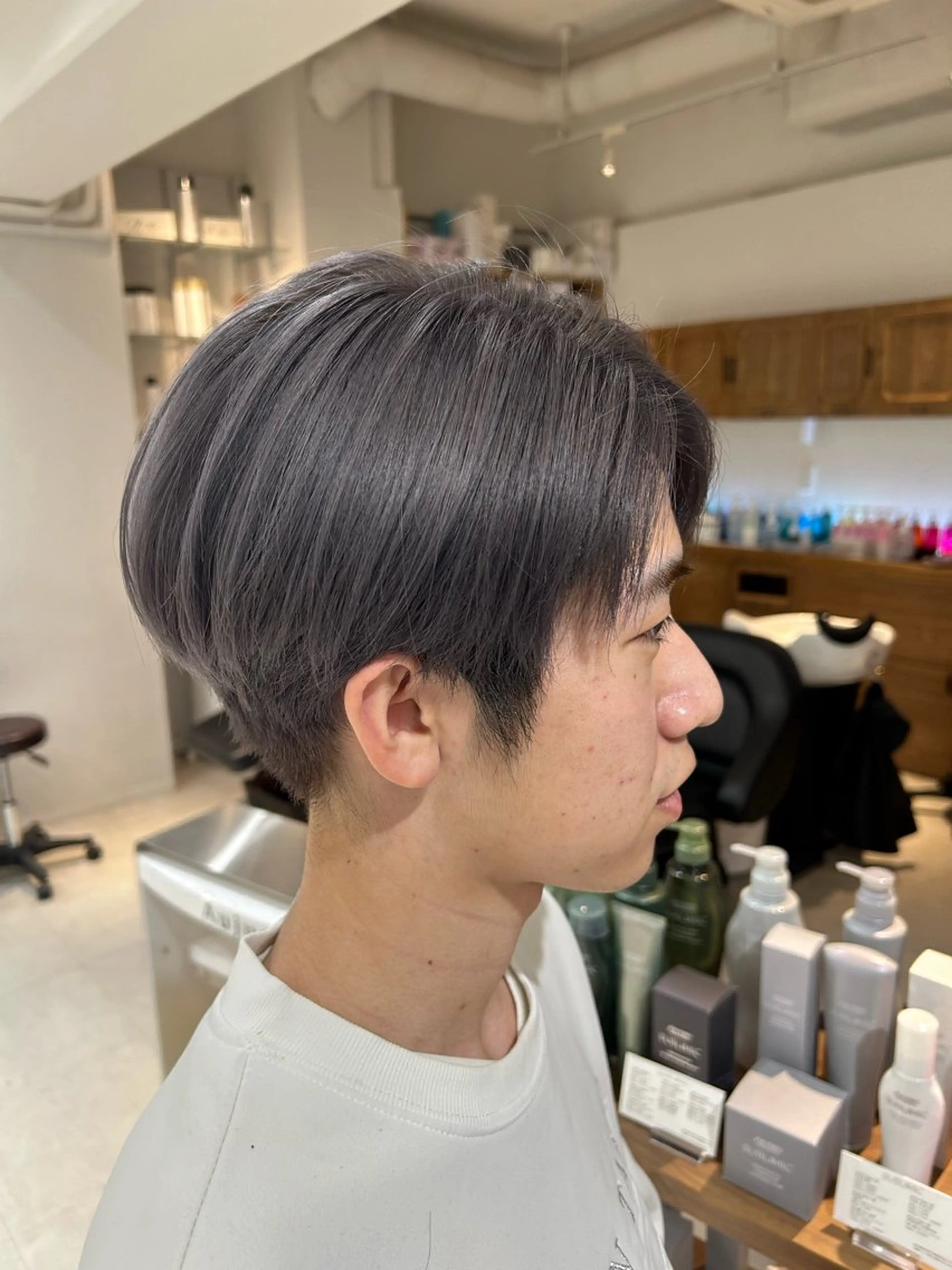 ショート カラー メンズ ヘアカラー 山﨑 燦人のヘアスタイル