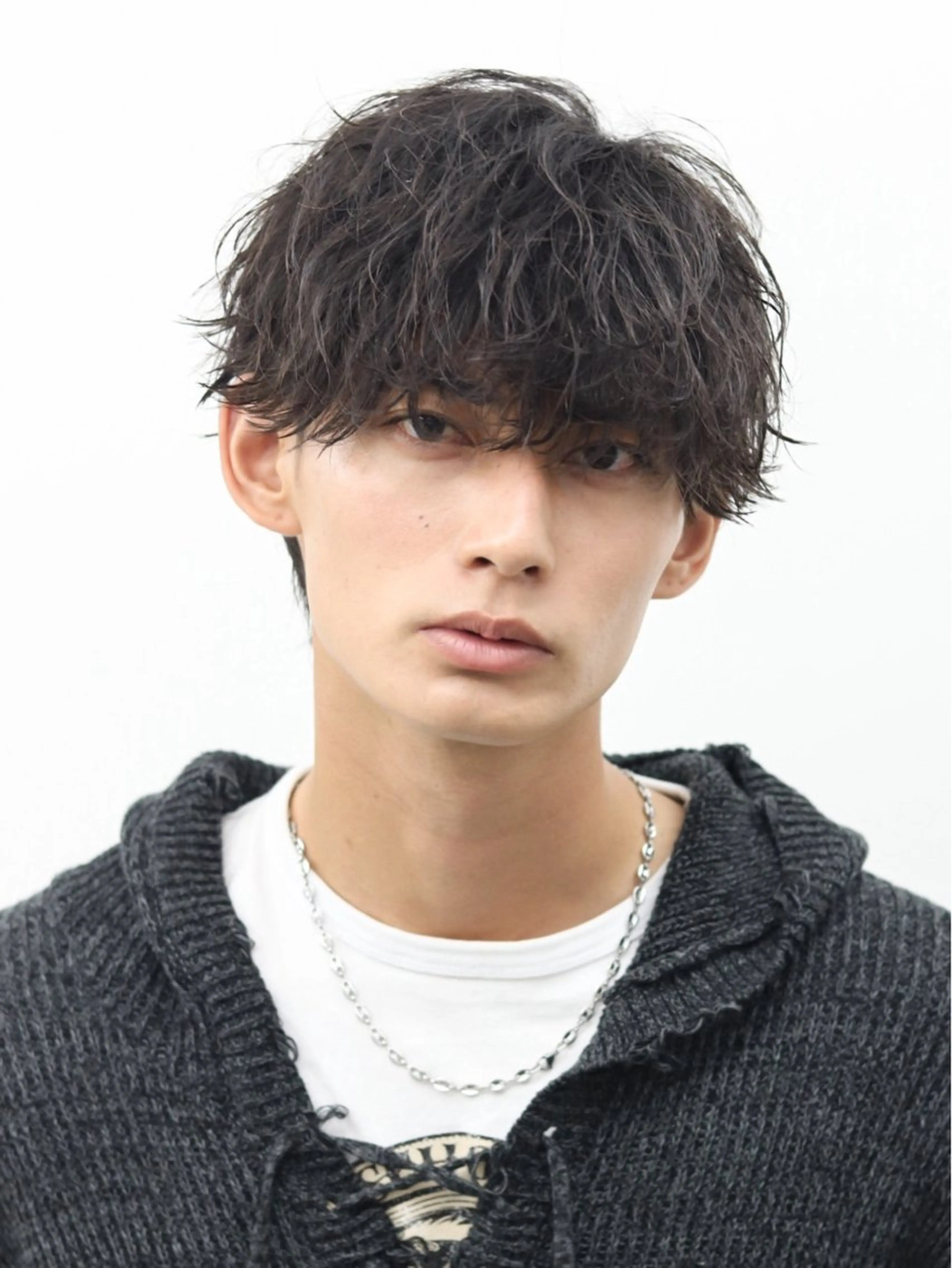 ミディアム パーマ メンズ カット パーマ トリートメント シースルーマッシュ/ メンズ/KYOHEIのヘアスタイル