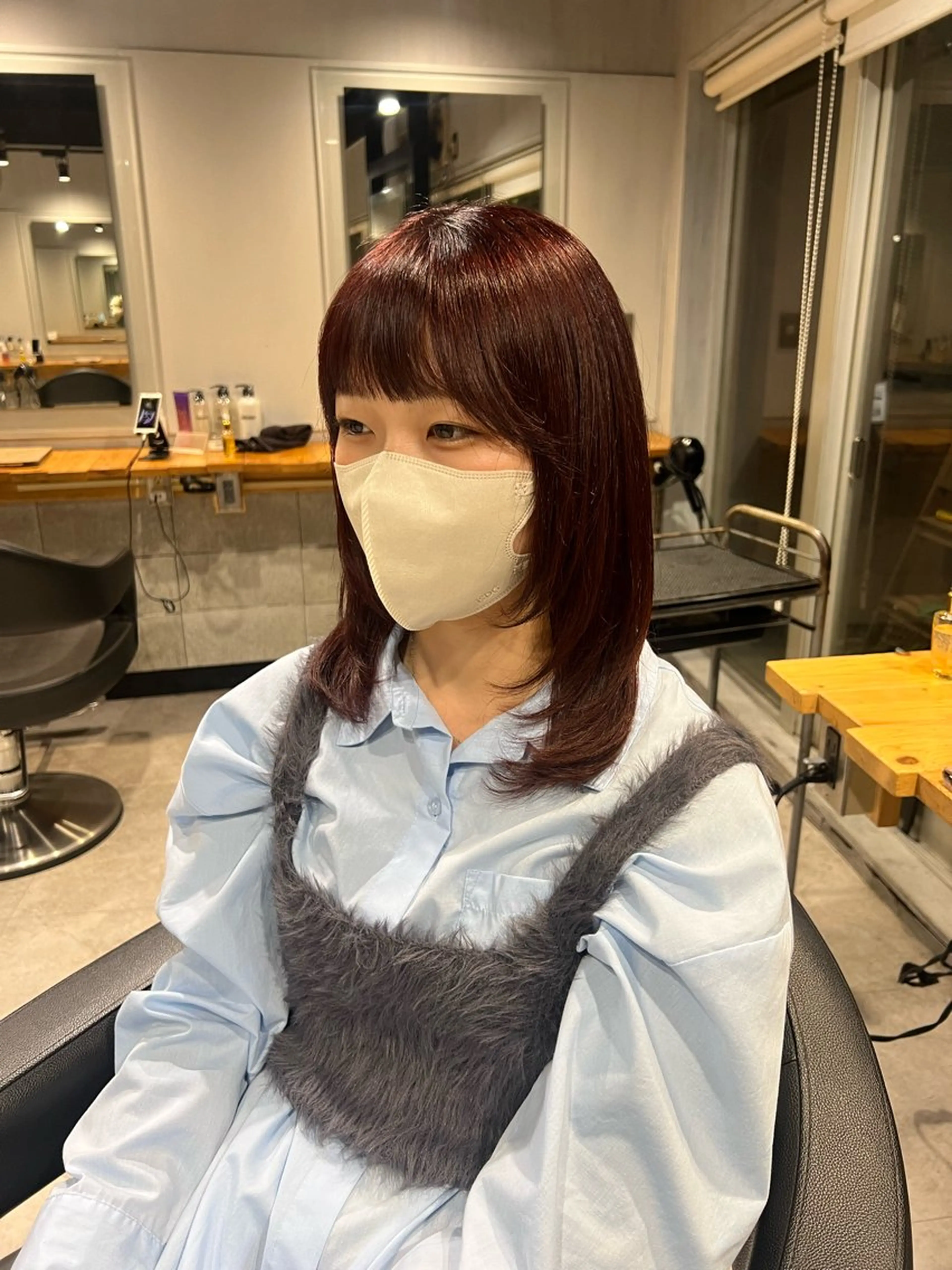 ミディアム カラー ブリーチ ダブルカラー ラベンダーカラー ブリーチなしカラー ピンクカラー カット ヘアカラー トリートメント NANAMI🩵可愛 さ大人っぽさ韓国ヘアのヘアスタイル