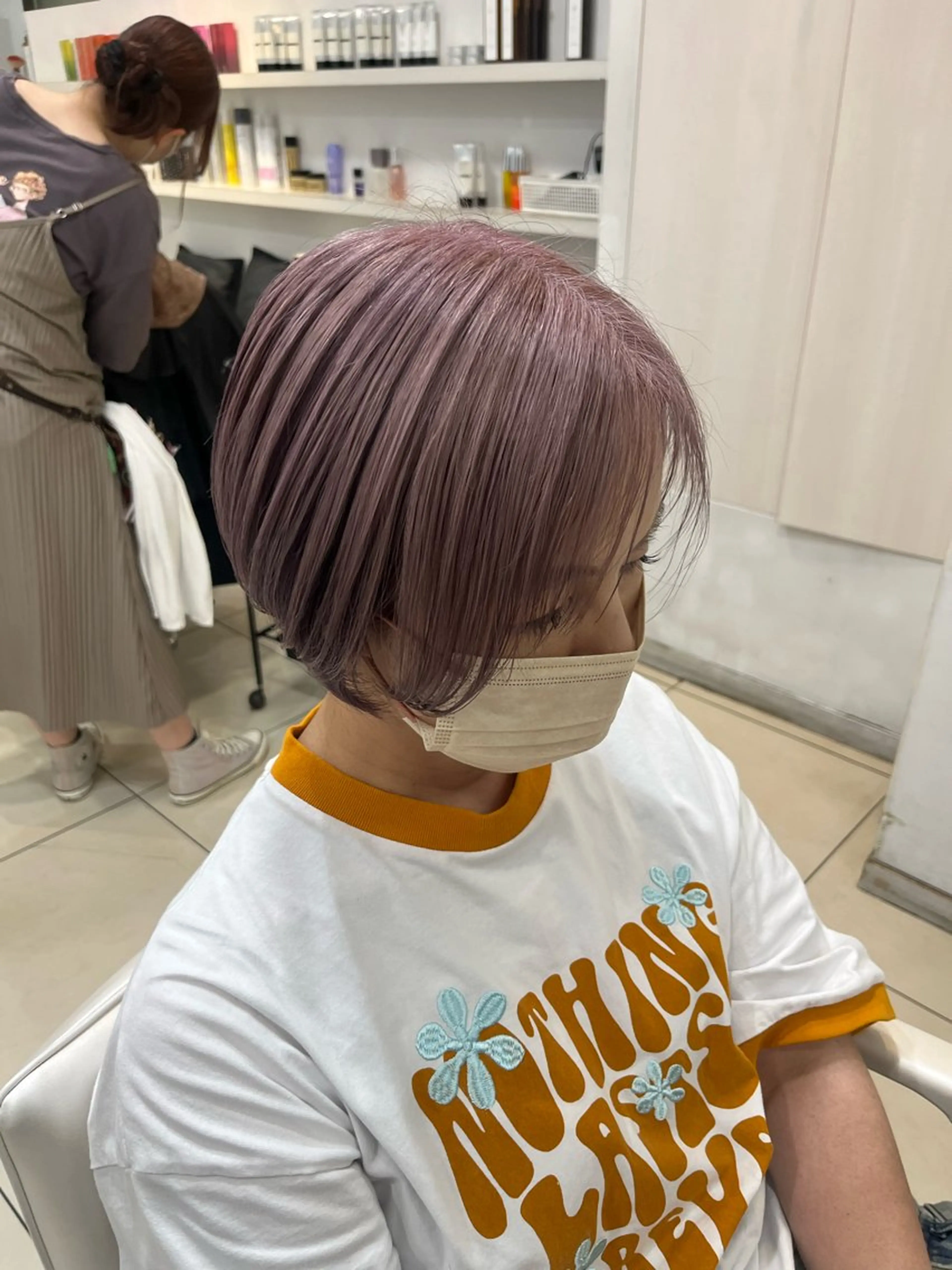 ショート カラー グレージュ ラベンダーカラー ラベンダーグレージュ ラベンダーグレー カット ヘアカラー 🌿似合わせブリーチ 山岸樹璃🌿のヘアスタイル