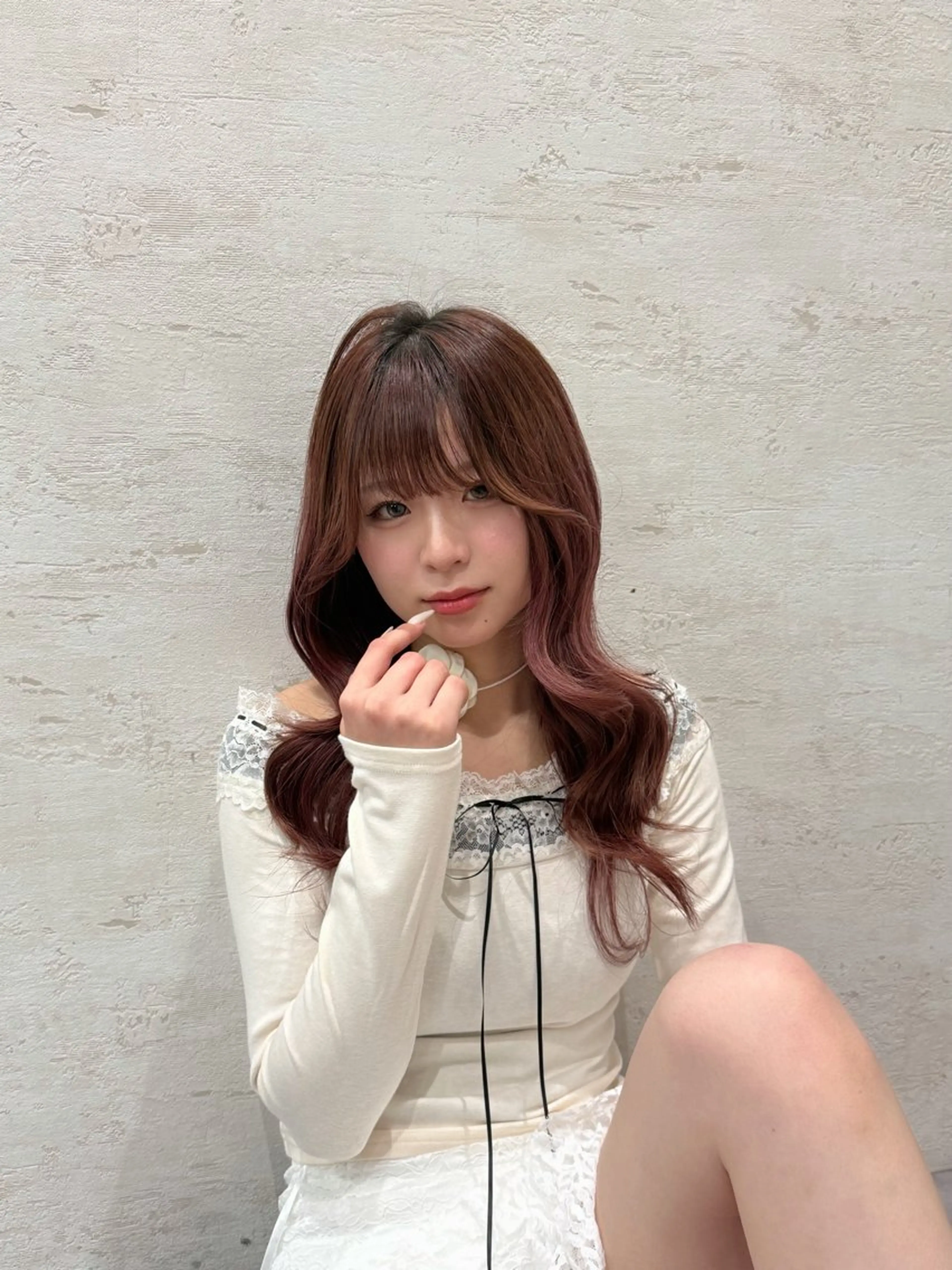 セミロング レイヤーカット カット ヘアカラー トリートメント 柴田樹/大人可愛い 艶髪カラー/髪質改善のヘアスタイル