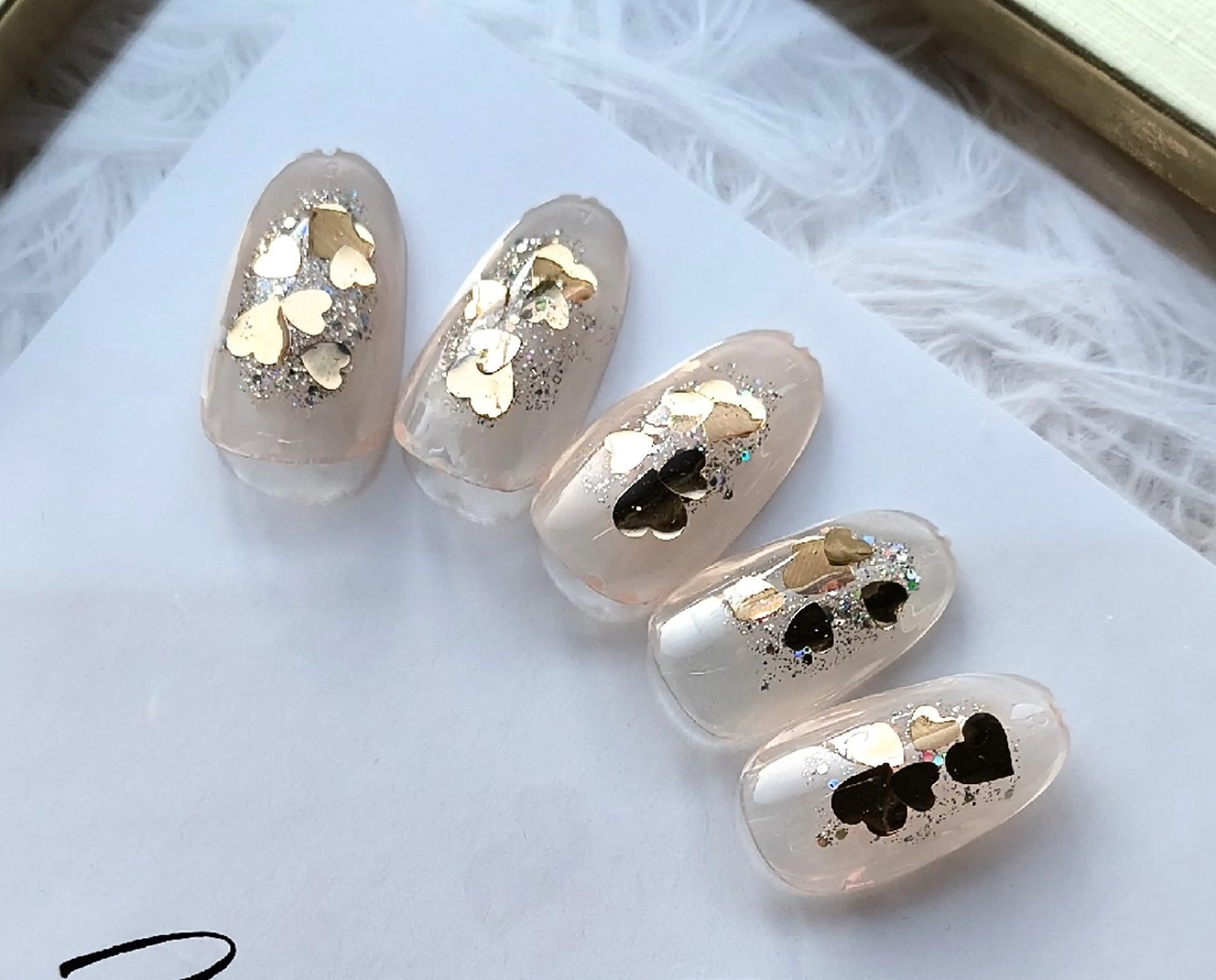 ネイル ハート バレンタイン 島田 亜紀のネイルデザイン