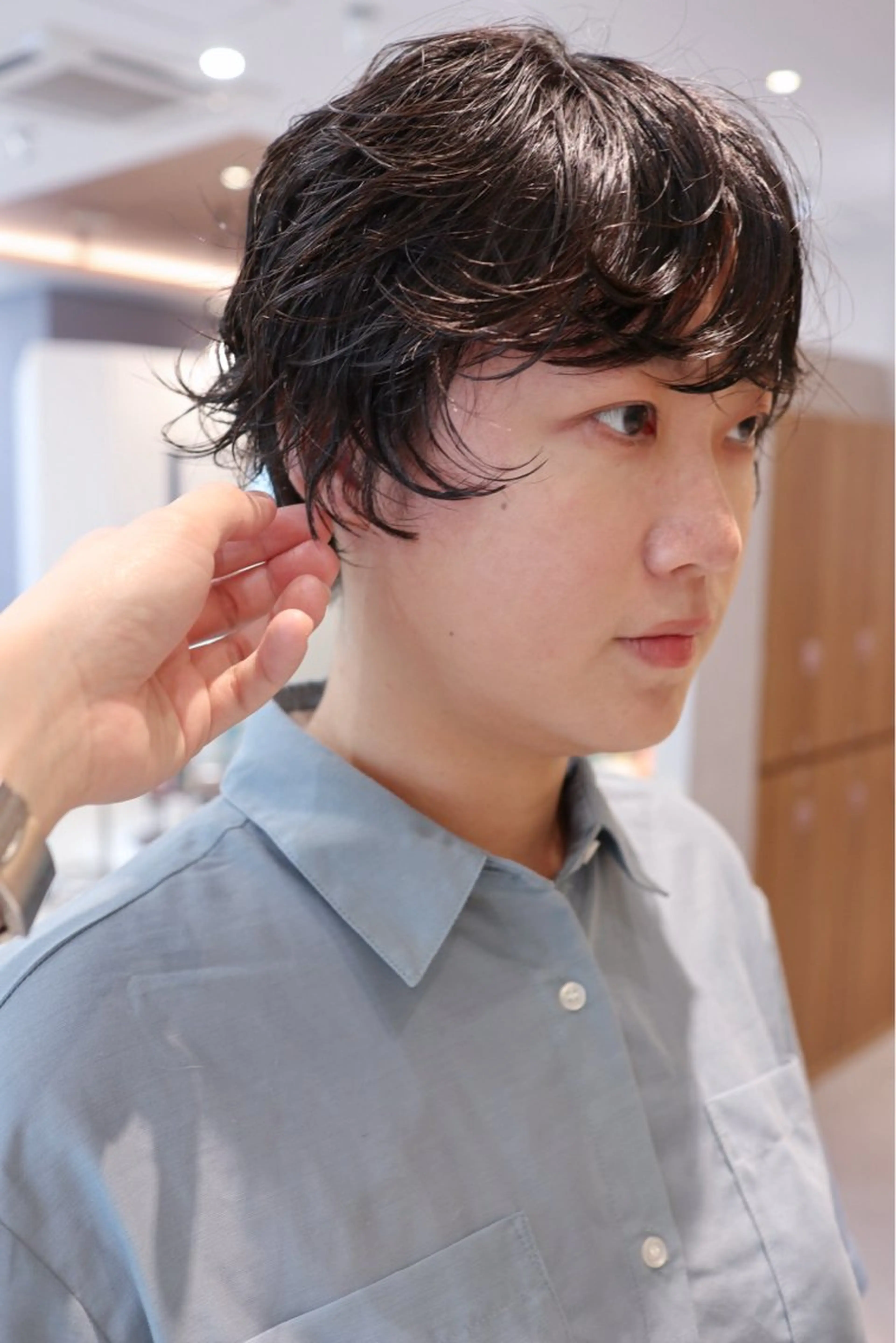 ショート パーマ 顔周りカット 小川 光のヘアスタイル