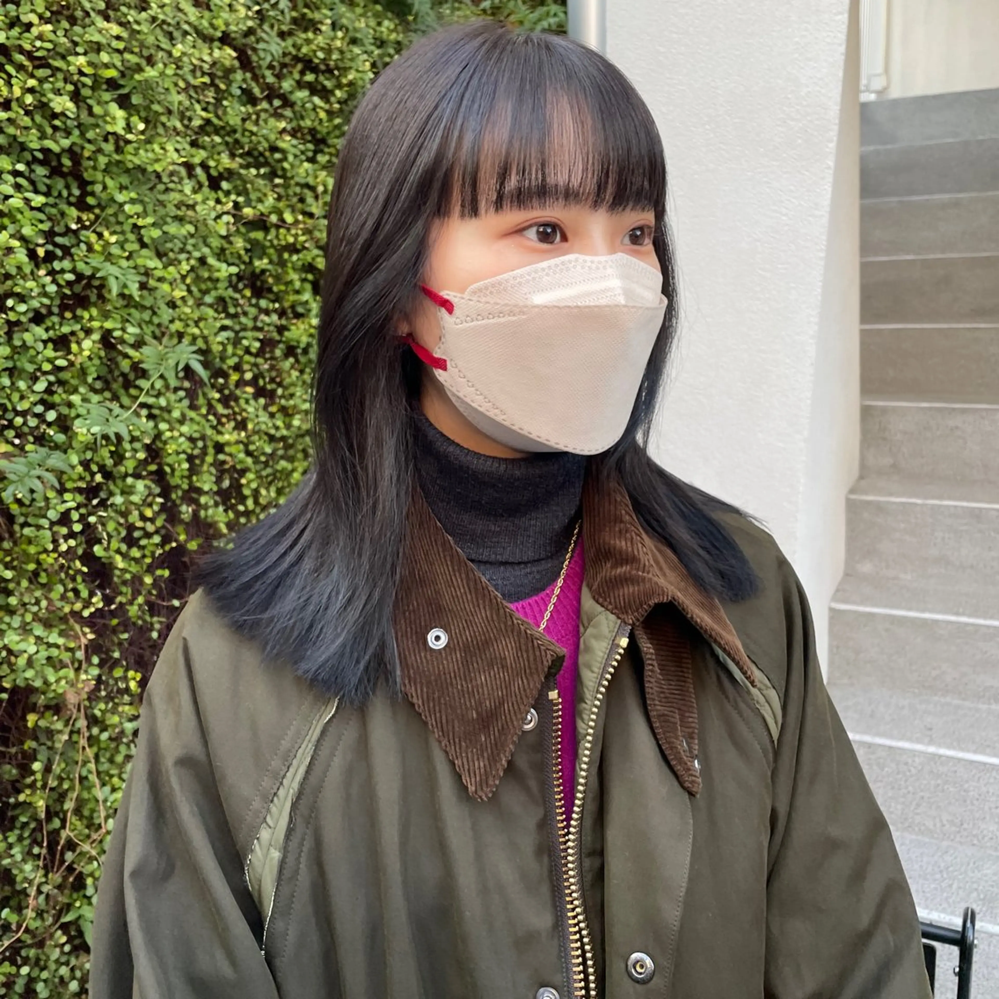 セミロング casane所属・暖色・前髪カット 🎗️佐藤ゆみこのヘアスタイル
