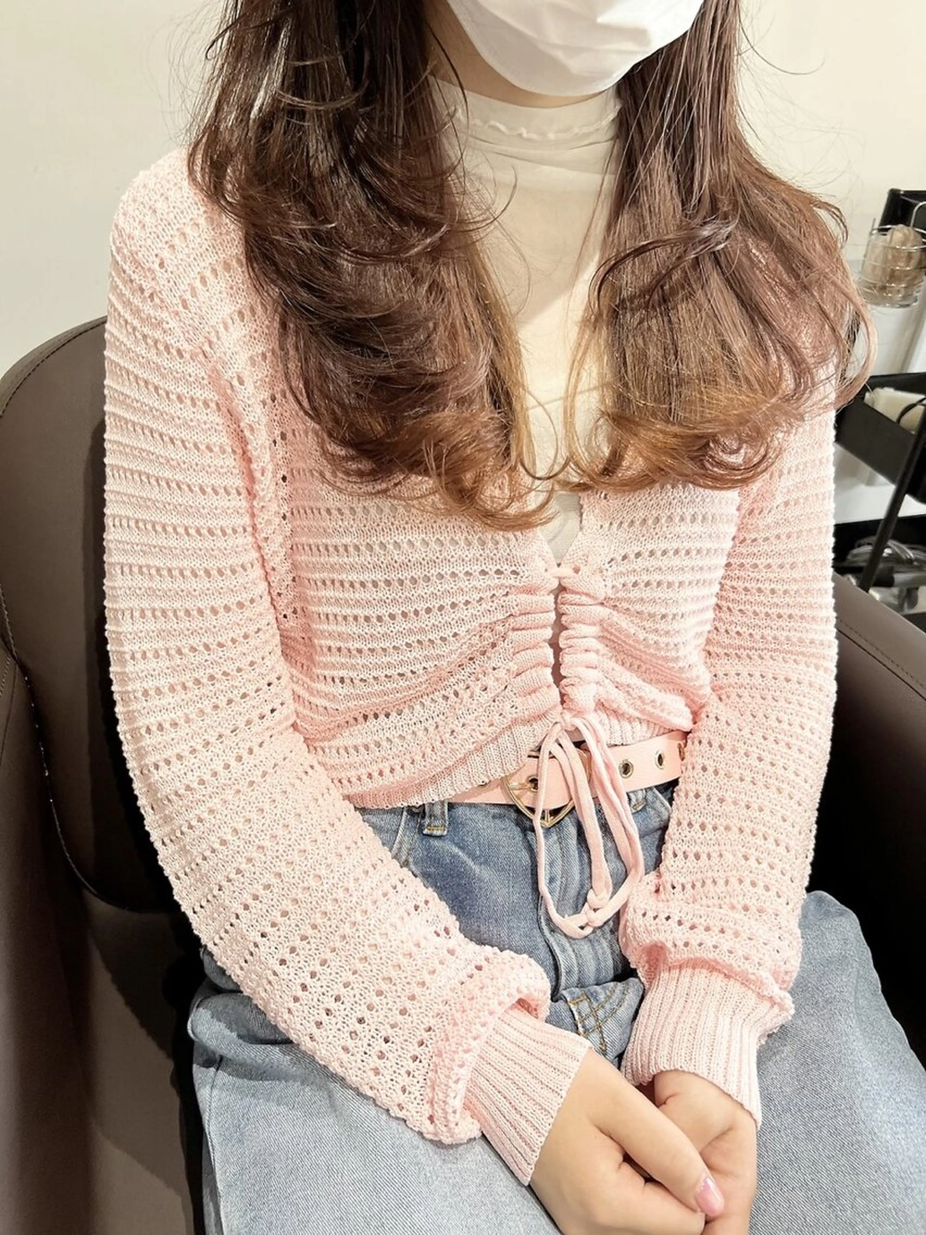 ロング ボブ 髪質改善 韓国風ヘア レイヤーカット 縮毛矯正 suii..hair designブリーチのヘアスタイル