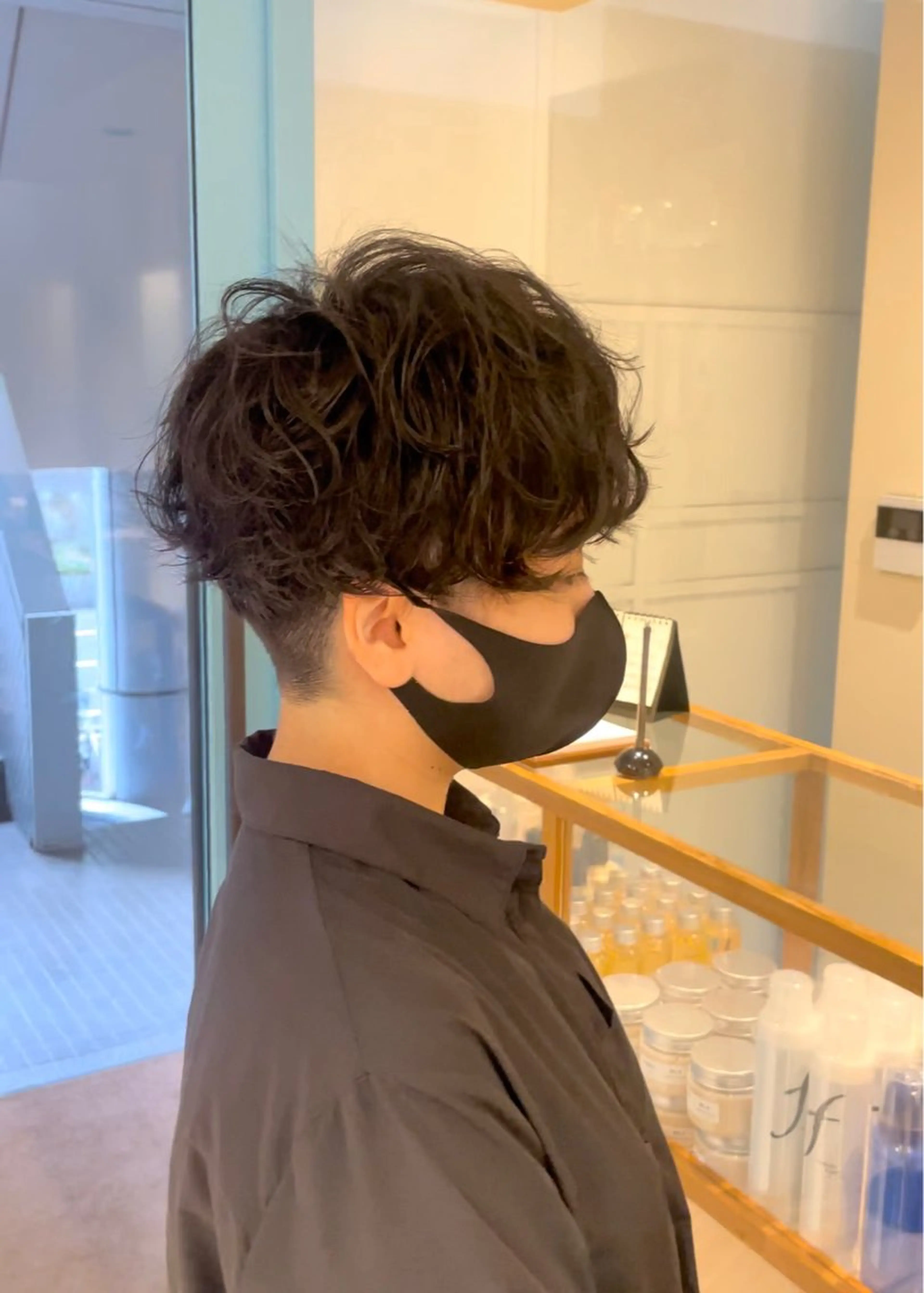 パーマ メンズ マッシュ メンズパーマ 刈り上げ ニュアンスパーマ 大石 陽菜のヘアスタイル