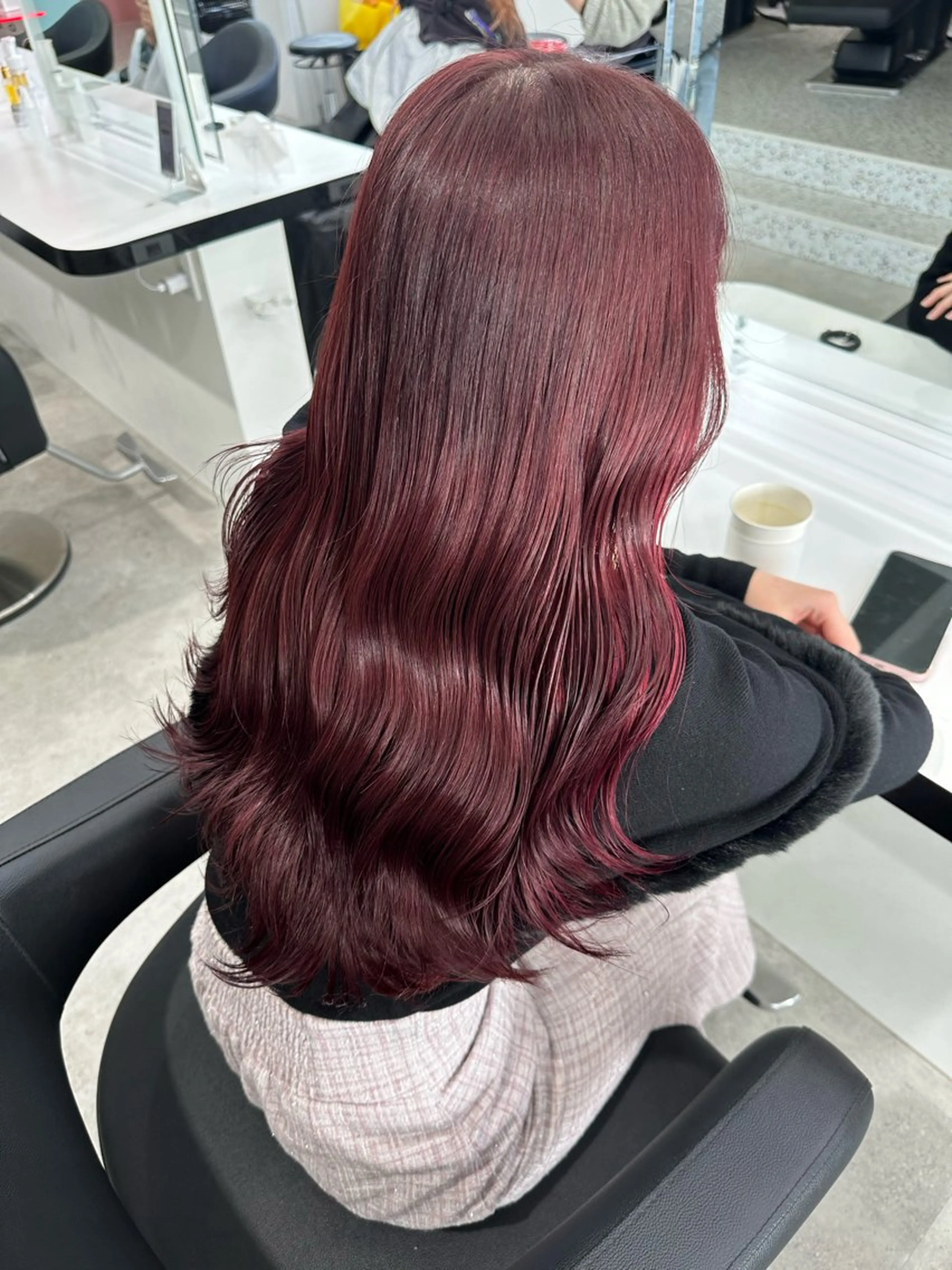 ロング カラー カット ヘアカラー トリートメント 🍒ワイン系 ウルフカット🍒拓未のヘアスタイル