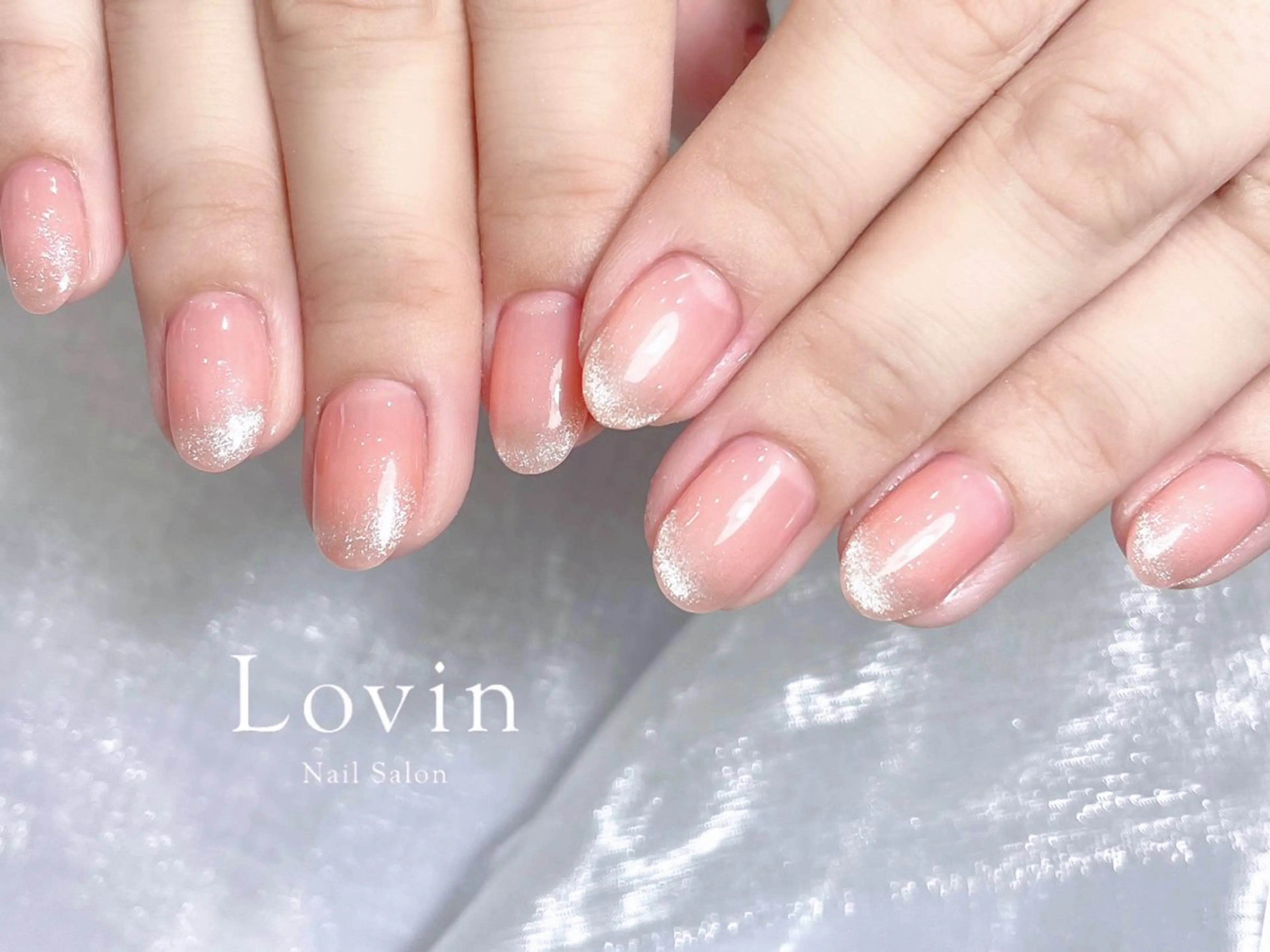 ネイル フレンチネイル ジェルネイル マグネットネイル マグネットフレンチ オフィスネイル パラジェルプレミアムサロン nail care &spa Lovin［ラヴィン］所属・Azegami Minaのネイルデザイン