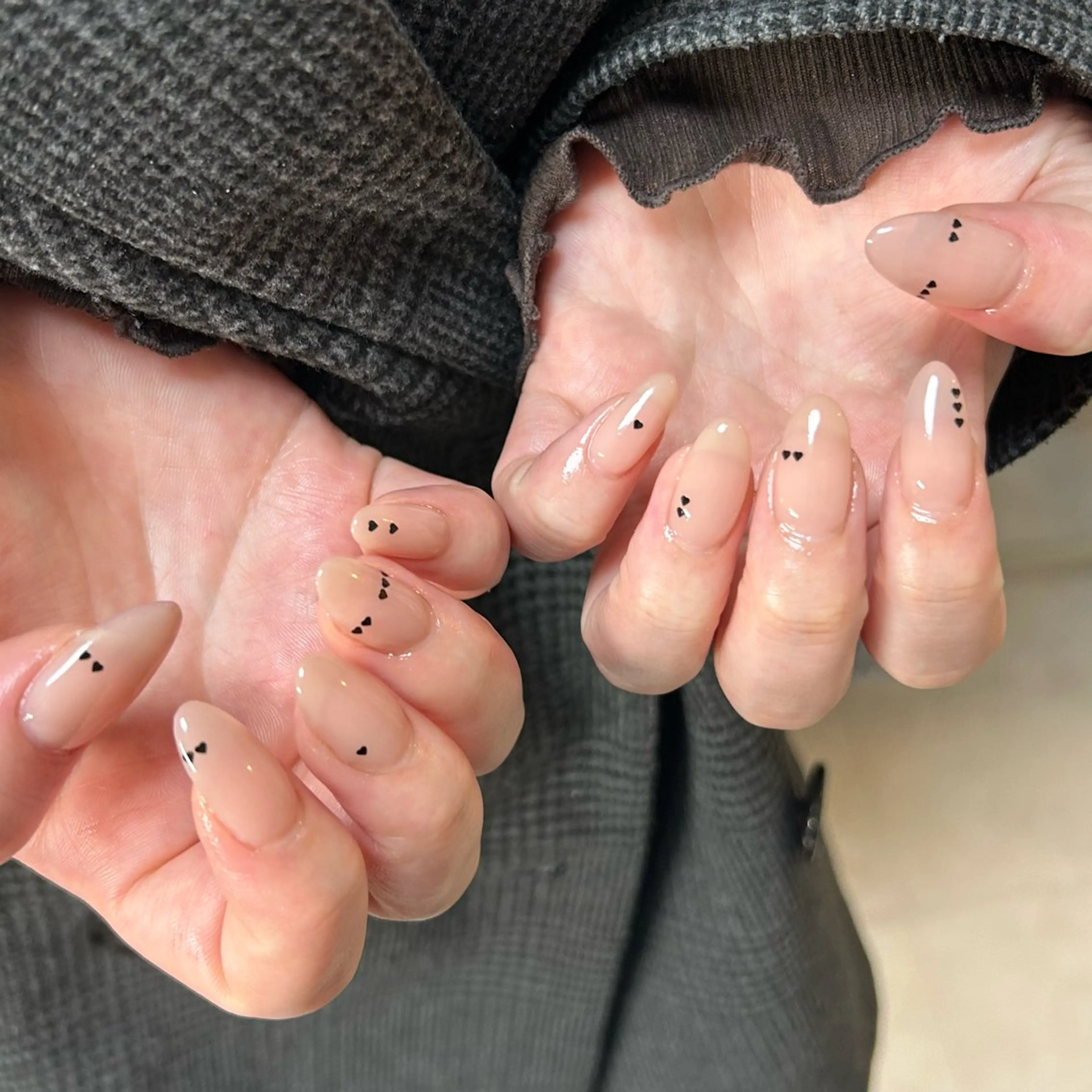 ネイル ハート ホログラムネイル ハンドネイル ten nail salon　かえでのネイルデザイン