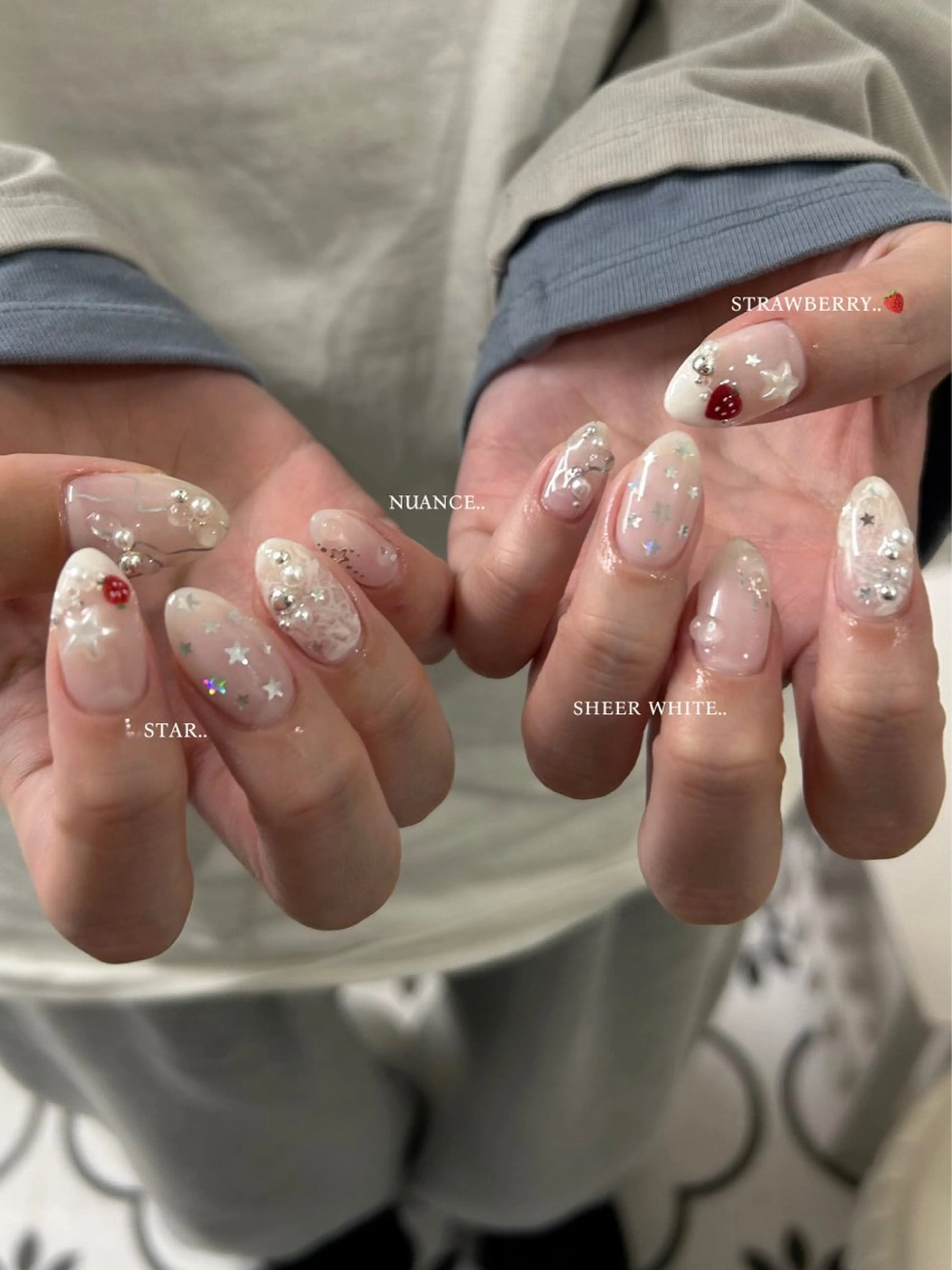 メンズ ネイル ニュアンスネイル ハンドネイル MINAMI໒꒱ Y2K、韓国ガーリーのネイルデザイン