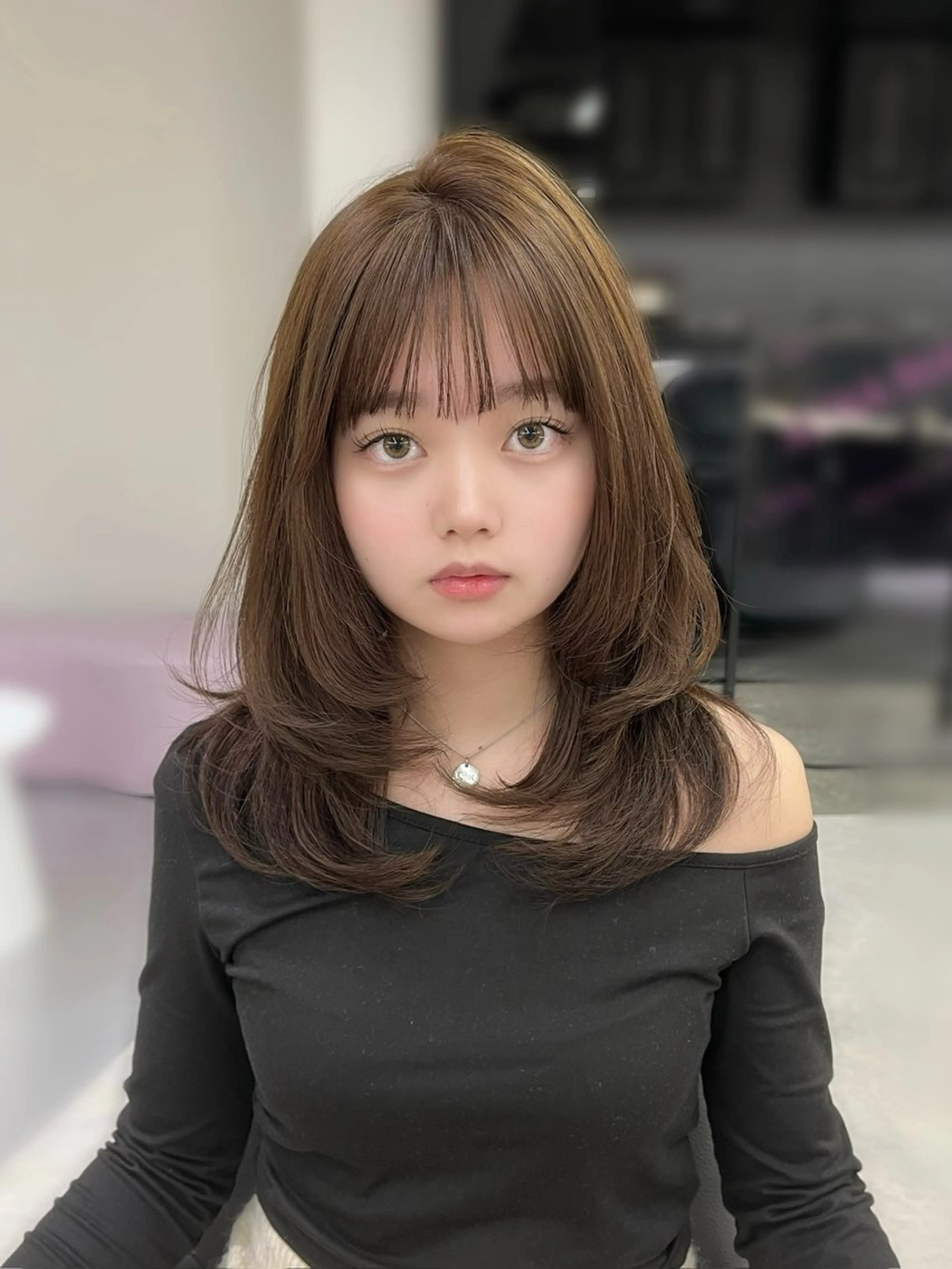 セミロング カラー レイヤーカット カット ヘアカラー Kaho🤍レイヤー ※女性限定のヘアスタイル