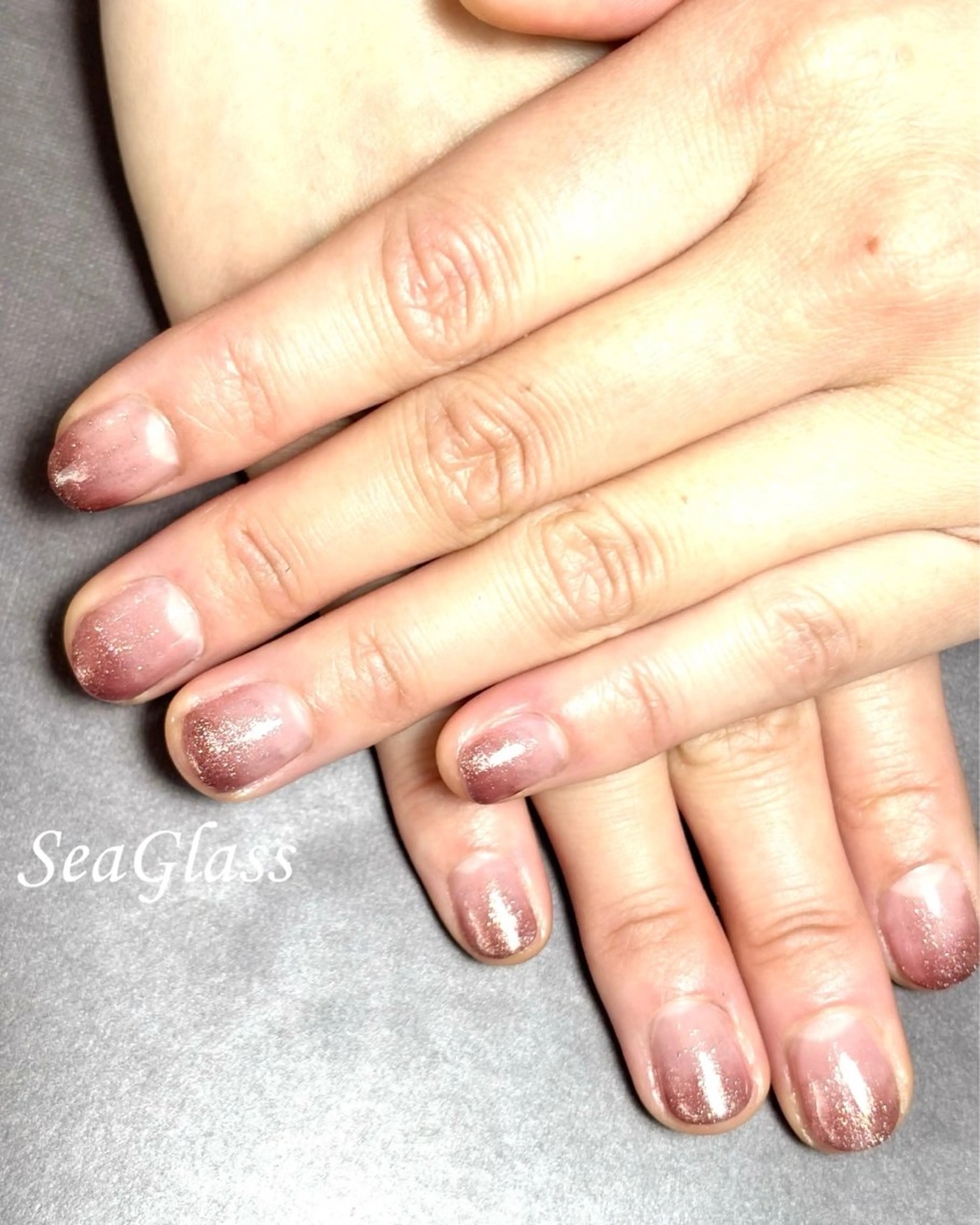 ネイル ブラウン グラデーション ピンク Nail&Spa SeaGlass所属・SeaGlass tomoのネイルデザイン