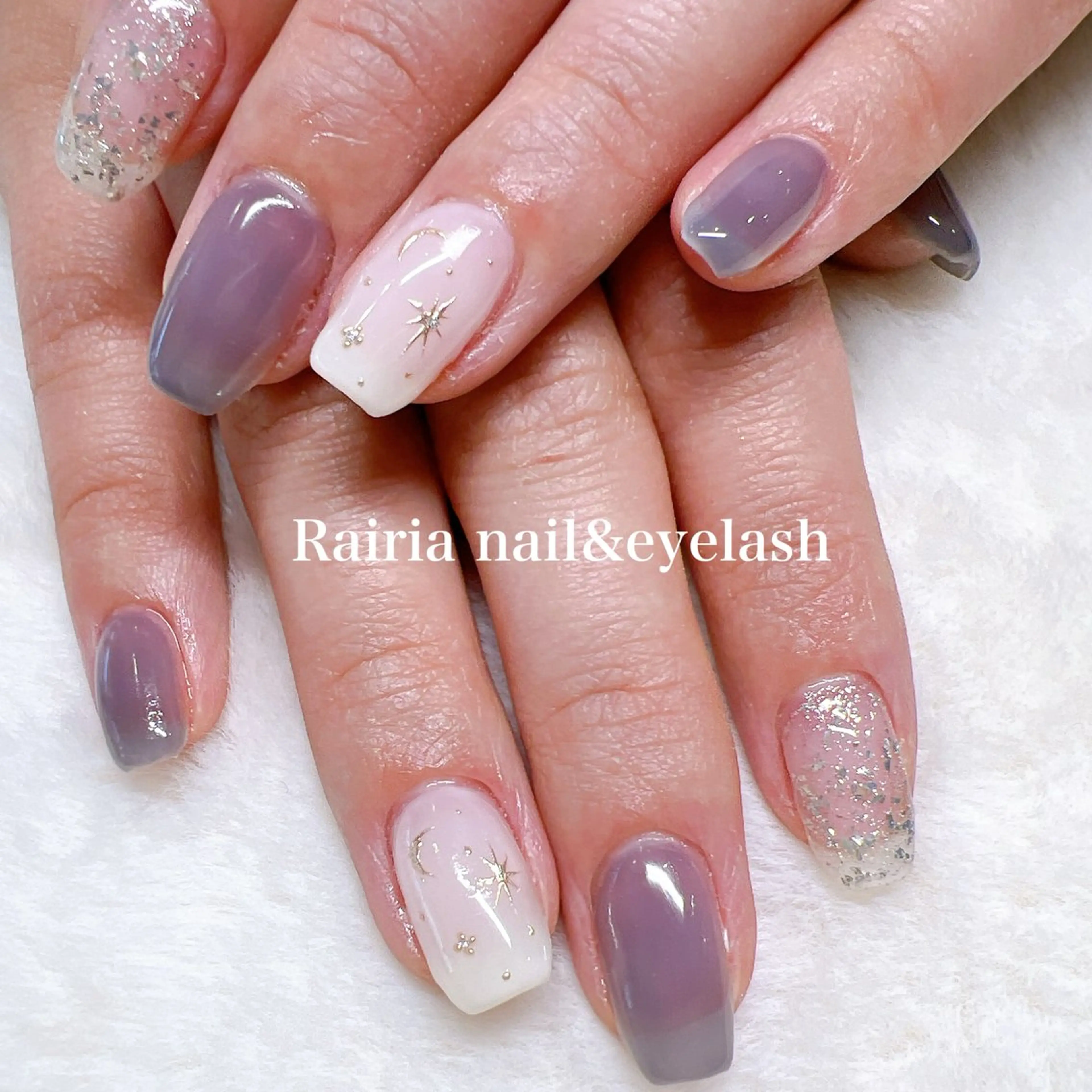 ネイル ミラーネイル ハンドネイル Rairia   nail所属・屋敷 理奈のネイルデザイン
