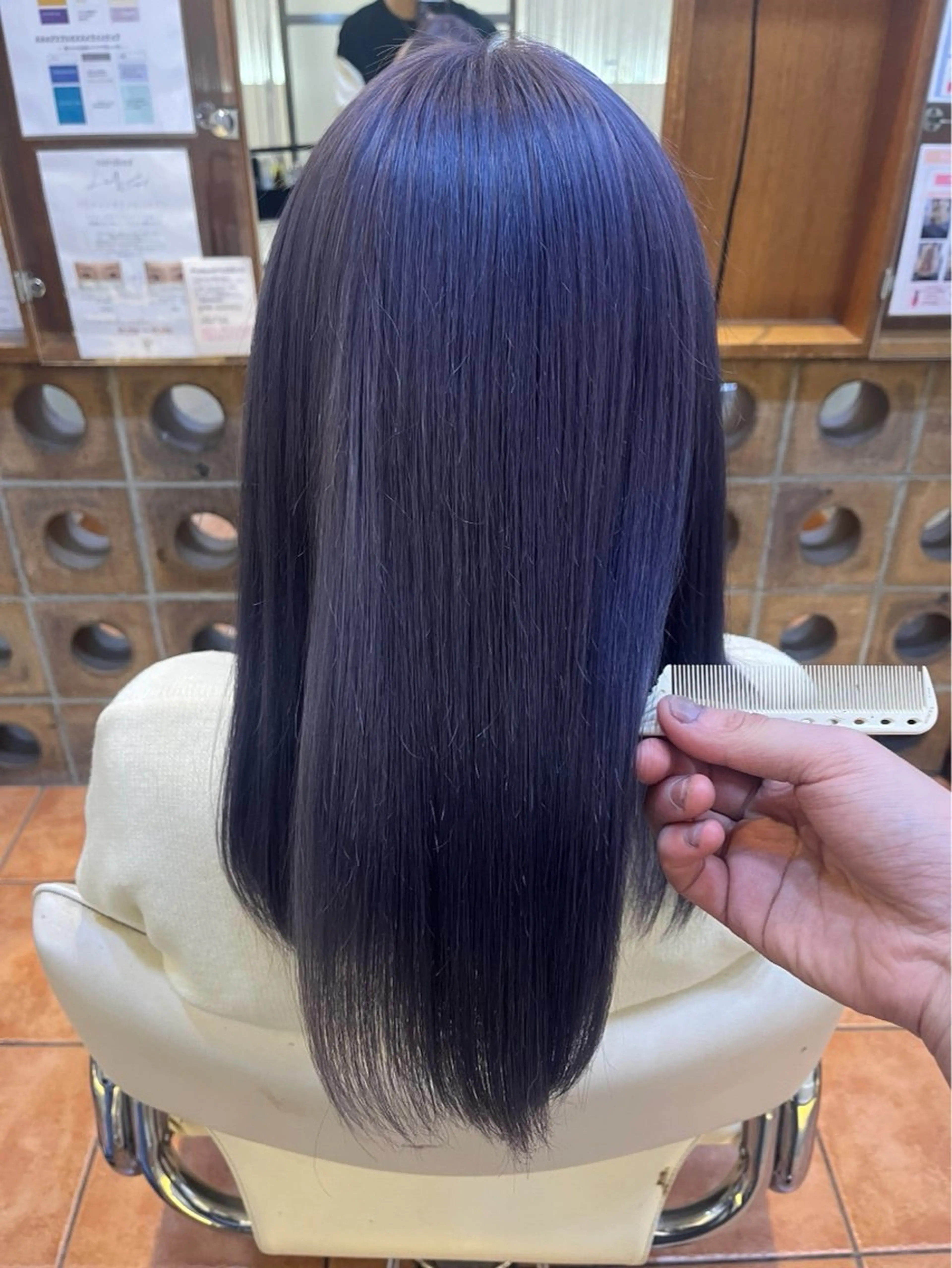 ロング カラー ヘアカラー トリートメント 🥀ダブルカラー/ 縮毛矯正🥀ユイキのヘアスタイル