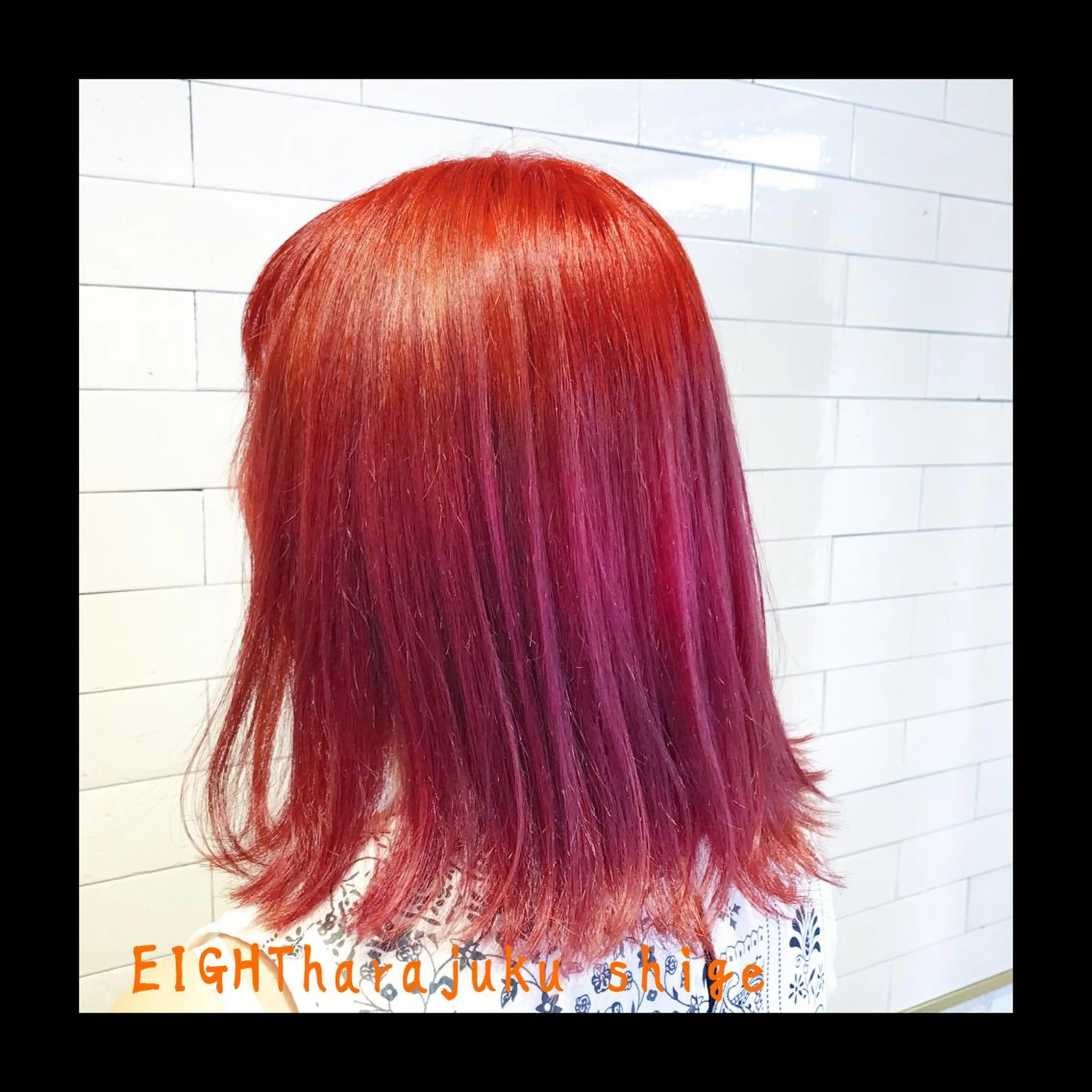 ミディアム カラー レッドカラー 及川シゲル 髪質改善講師のヘアスタイル