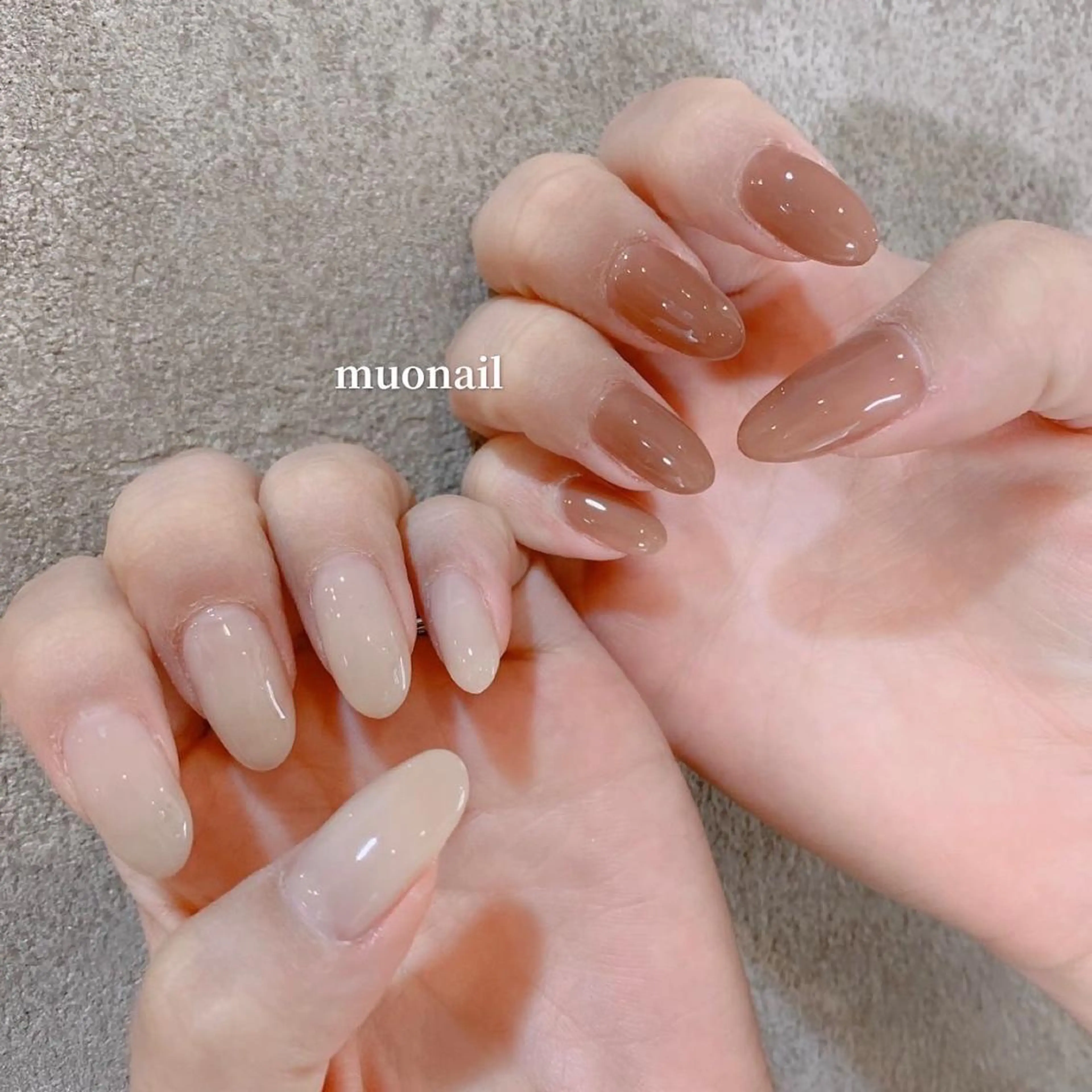 ネイル ブラウン ホワイト Sand by muoのネイルデザイン
