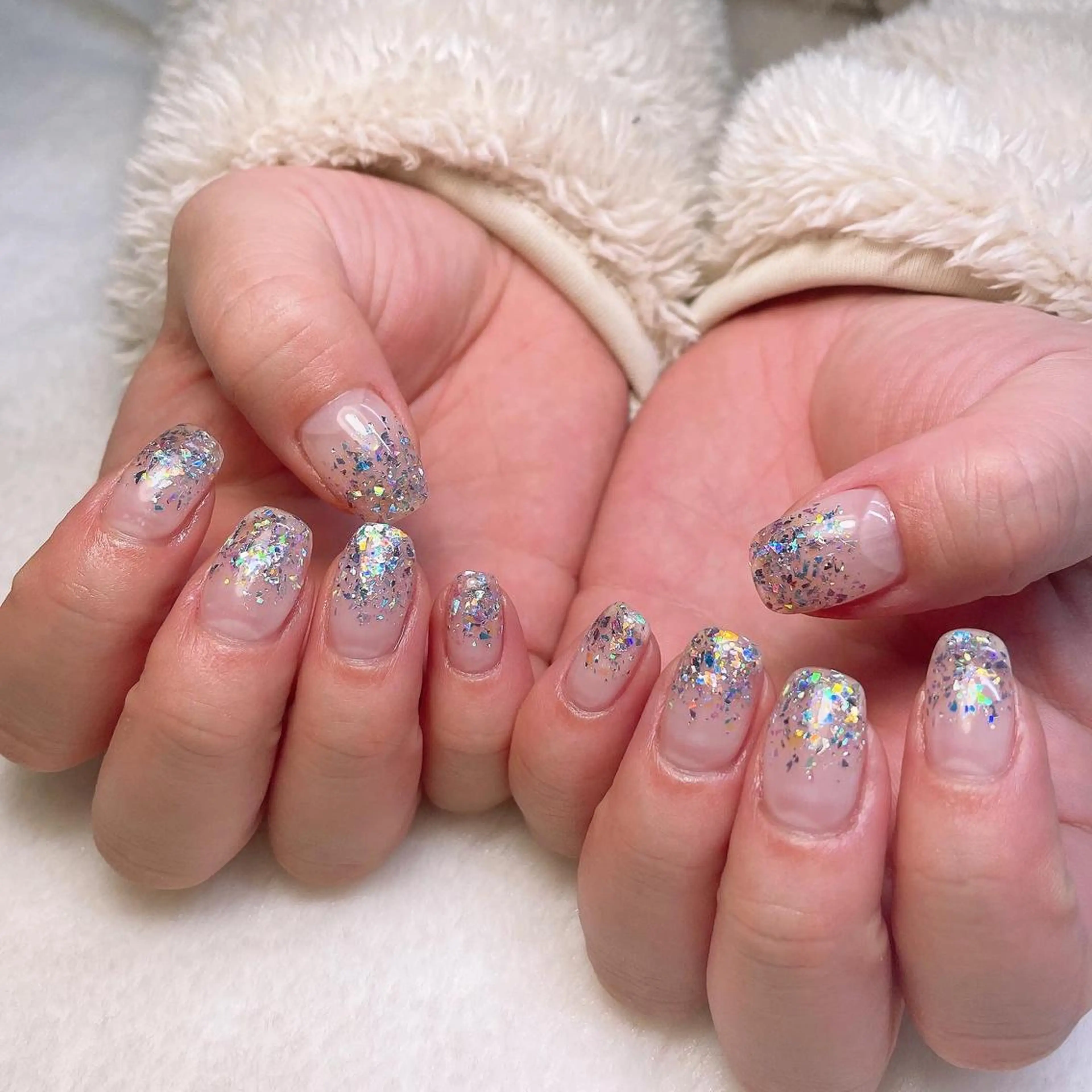 ネイル グラデーション ラメ(グリッター) ラメグラデーション ハンドネイル kipinail 川﨑えりかのネイルデザイン