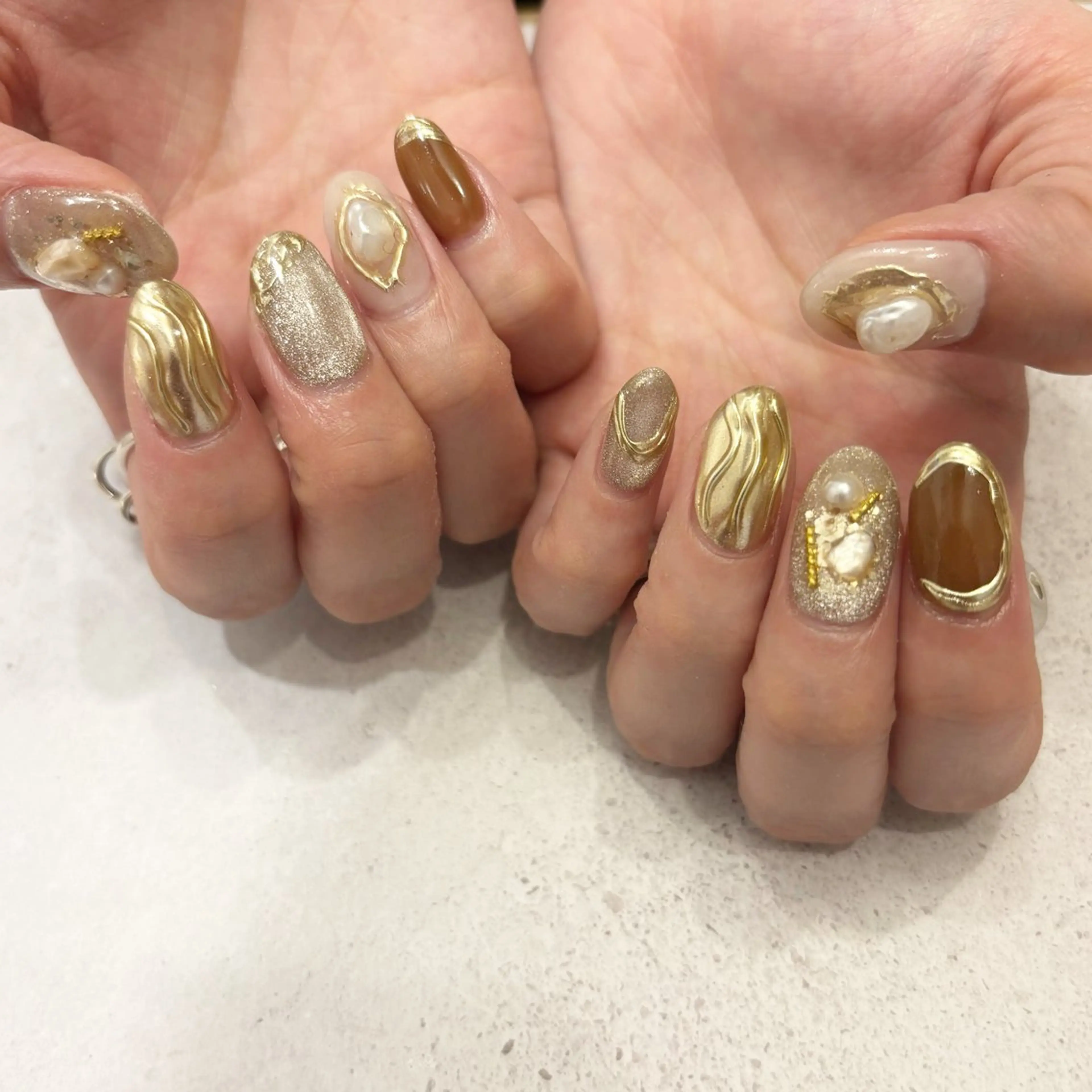 ネイル ハンドネイル Sea  nail by emaのネイルデザイン