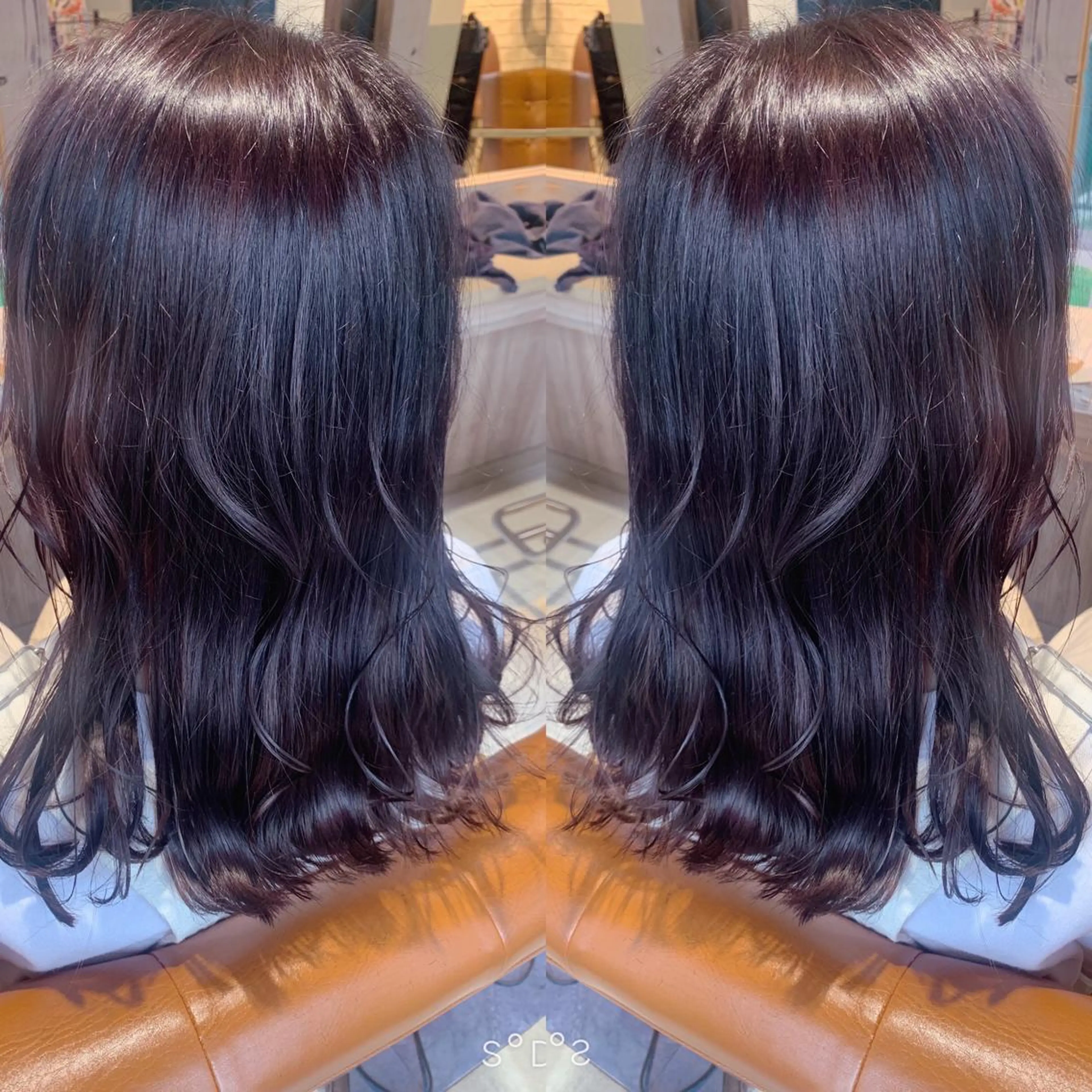 ロング カラー パープルカラー 韓国🇰🇷 ✂︎hair 内田愛のヘアスタイル