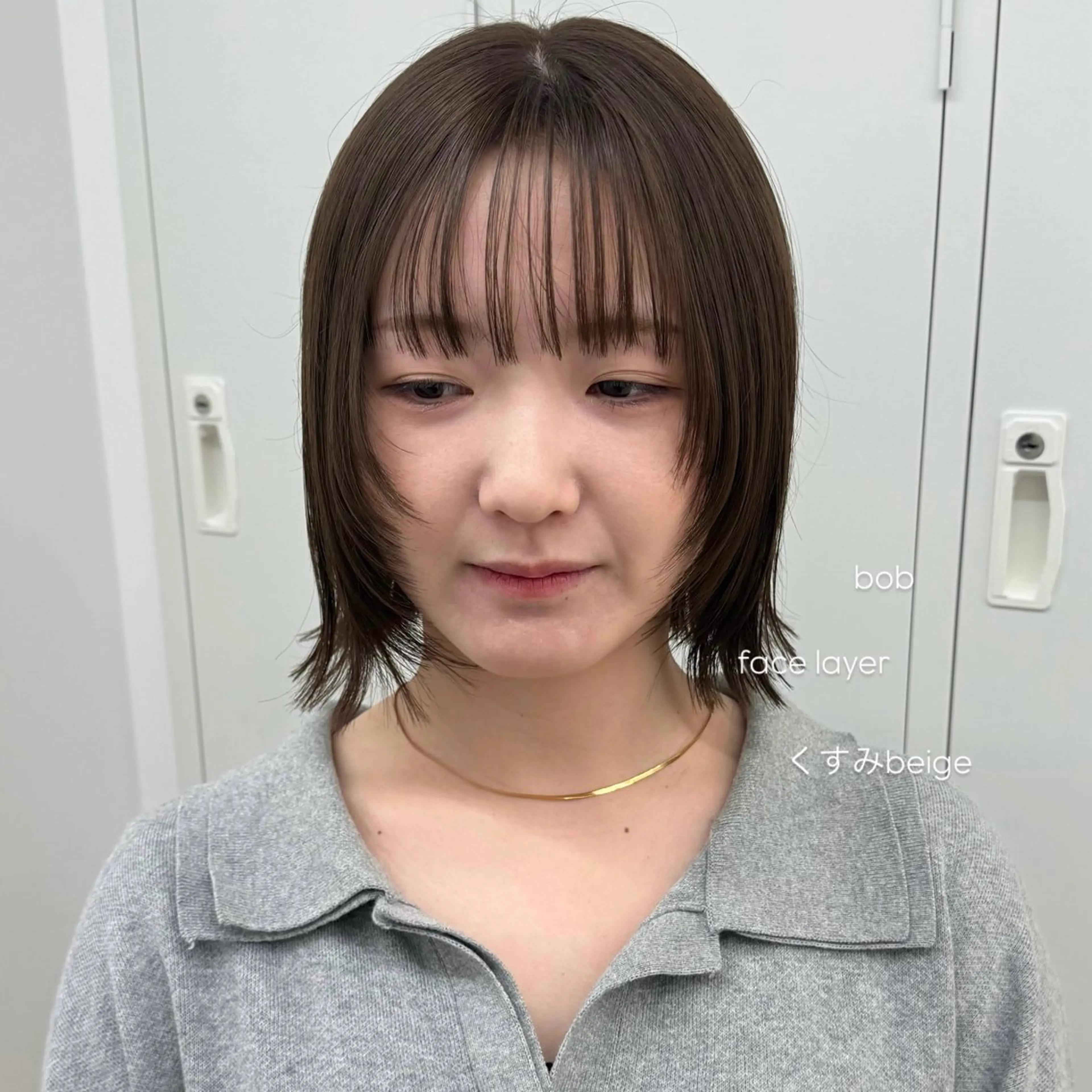 ショート カラー ベージュカラー ボブ 顔まわりレイヤー レイヤーカット カット ヘアカラー 澤 佑華 🎀 透明感カラーのヘアスタイル