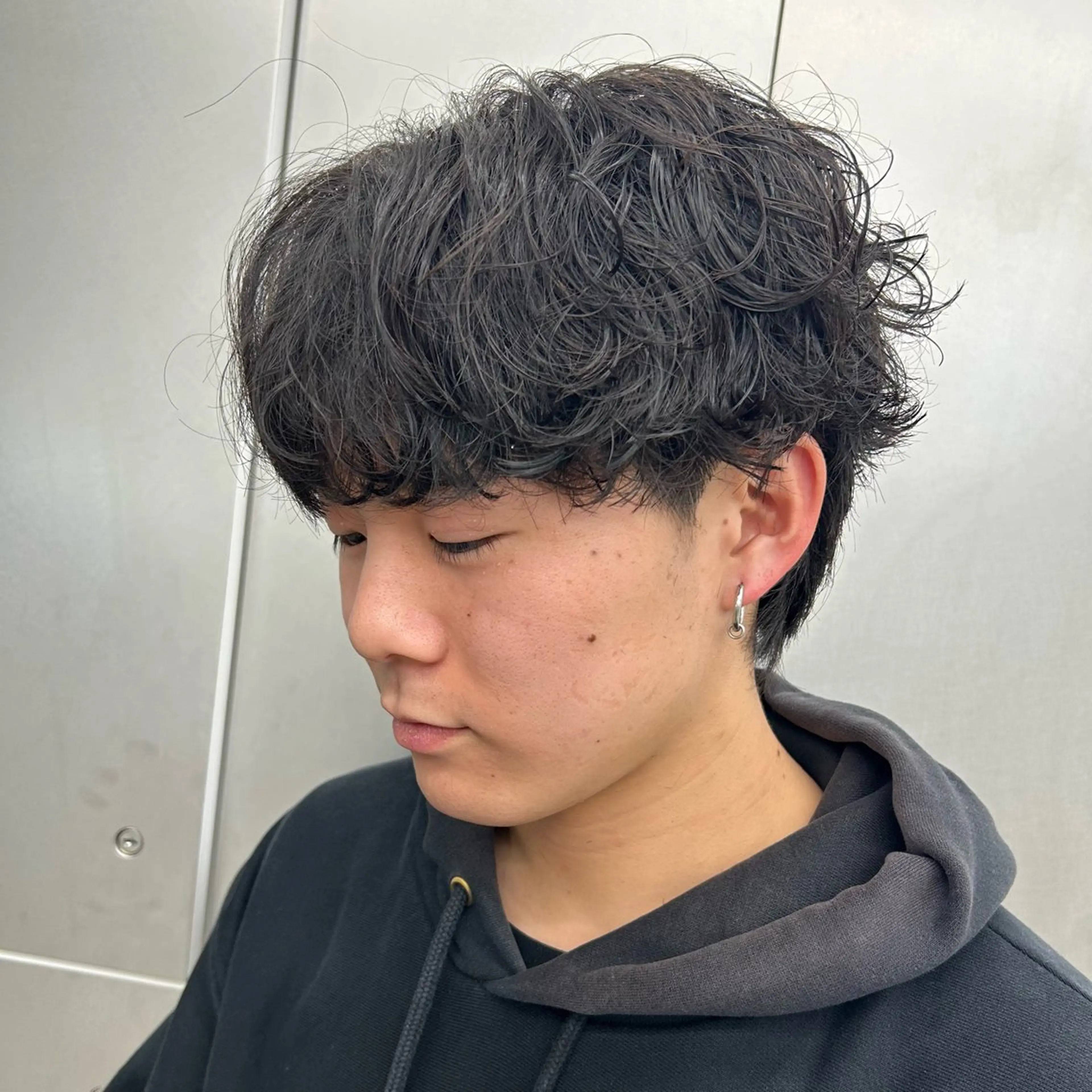 パーマ メンズ カット パーマ 安達 脩人のヘアスタイル