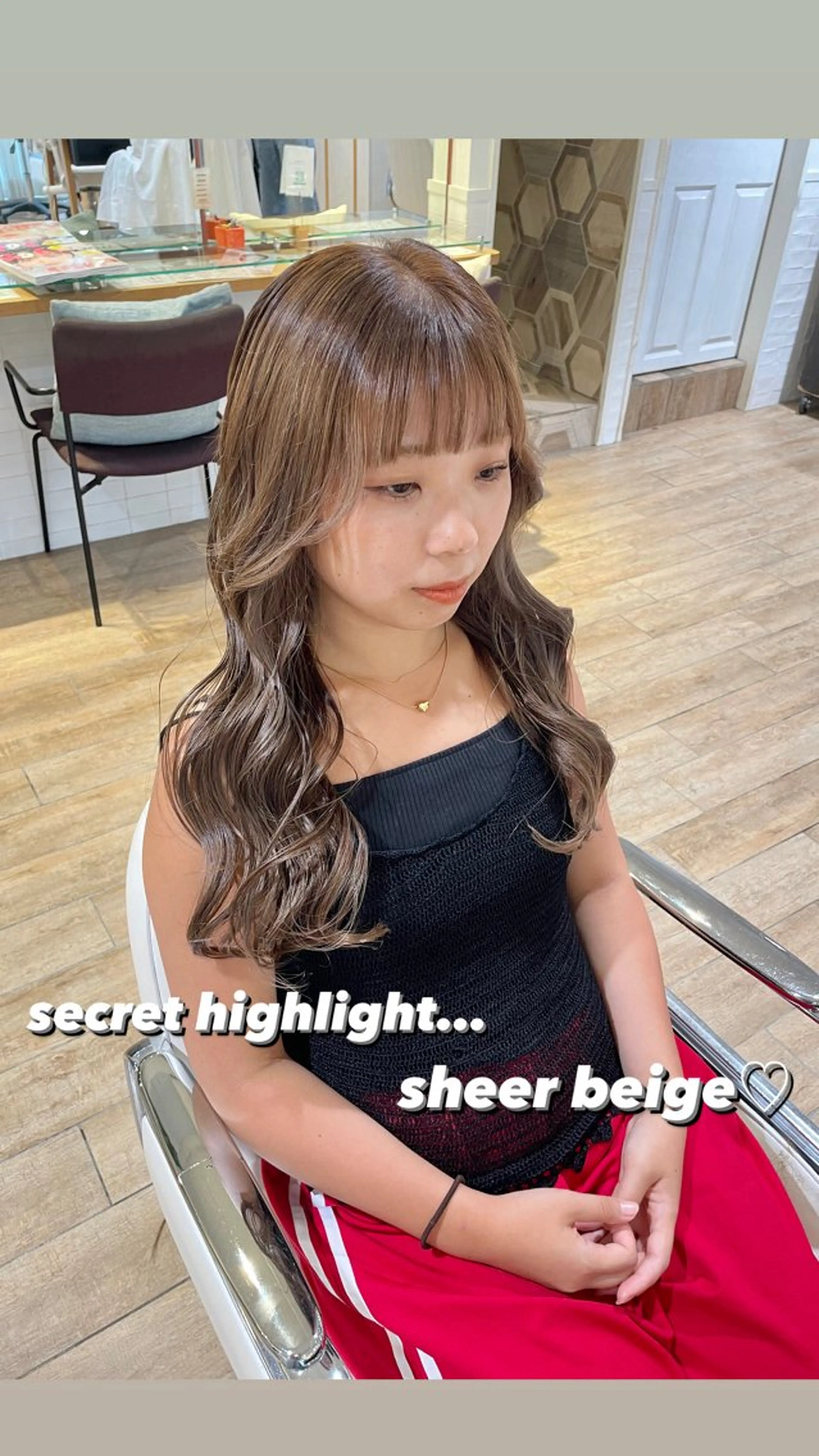 セミロング カラー ヘアアレンジ ヘアカラー ハイトーンピンク🍑 ブリーチ🍑RINAのヘアスタイル