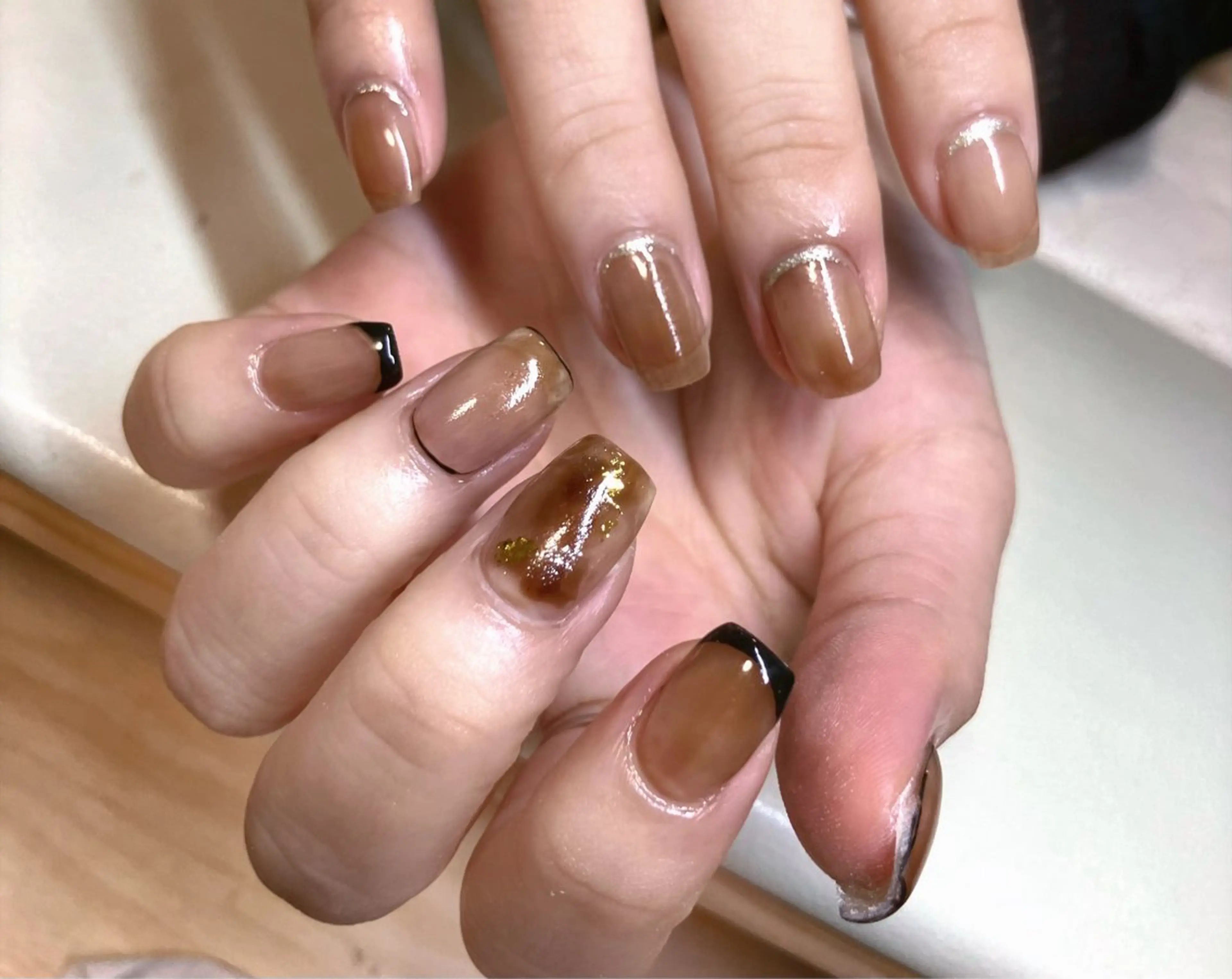 ネイル アートネイル ジェルネイル キラキラネイル マグネットネイル 大理石ネイル(マーブル) ハンドネイル RinRin　nail所属・孔 ジンシェンのネイルデザイン