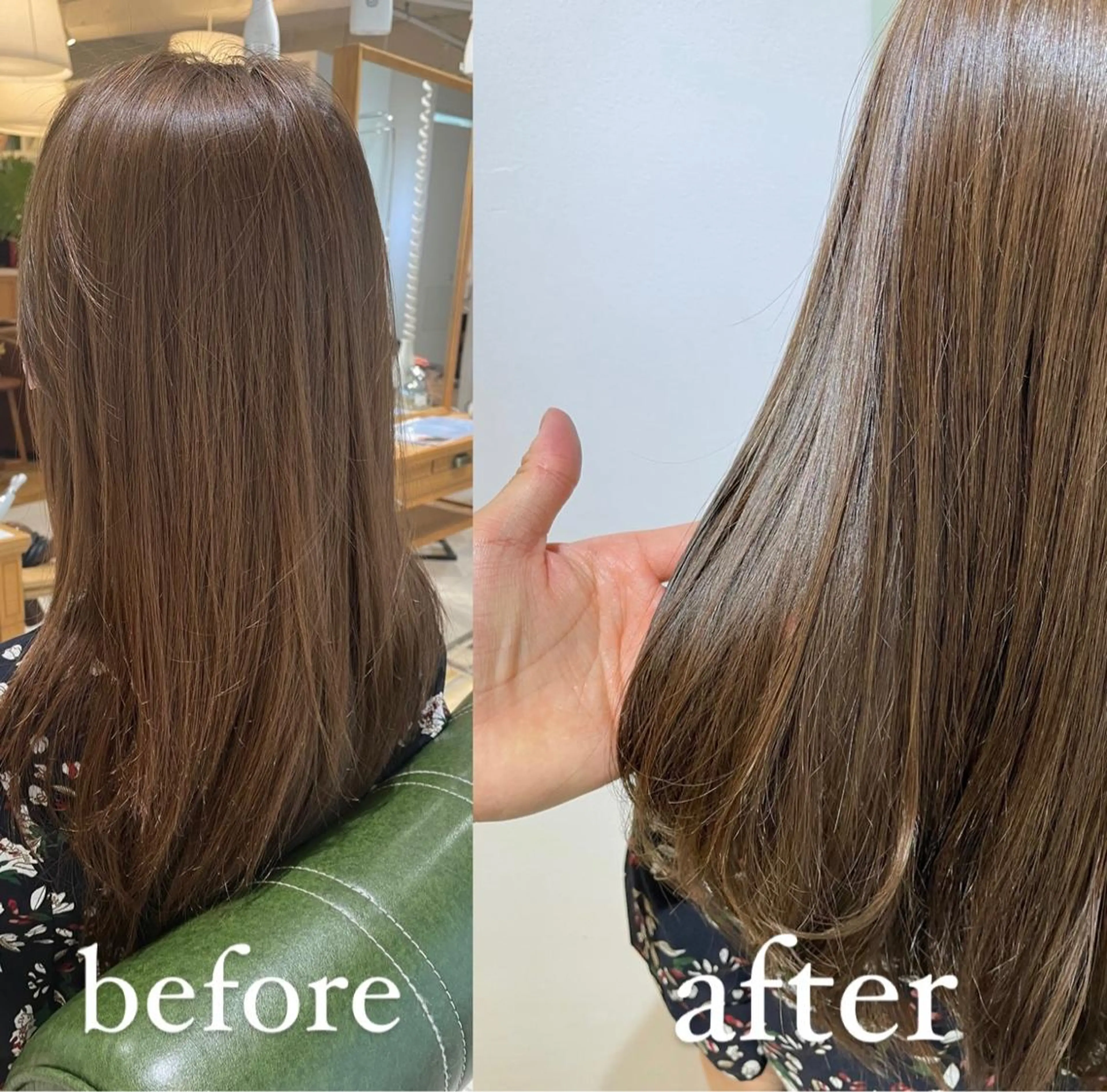 セミロング カラー ベージュカラー カット ヘアカラー トリートメント 過去一の柔髪ヘア 🌿IVYjoureのヘアスタイル