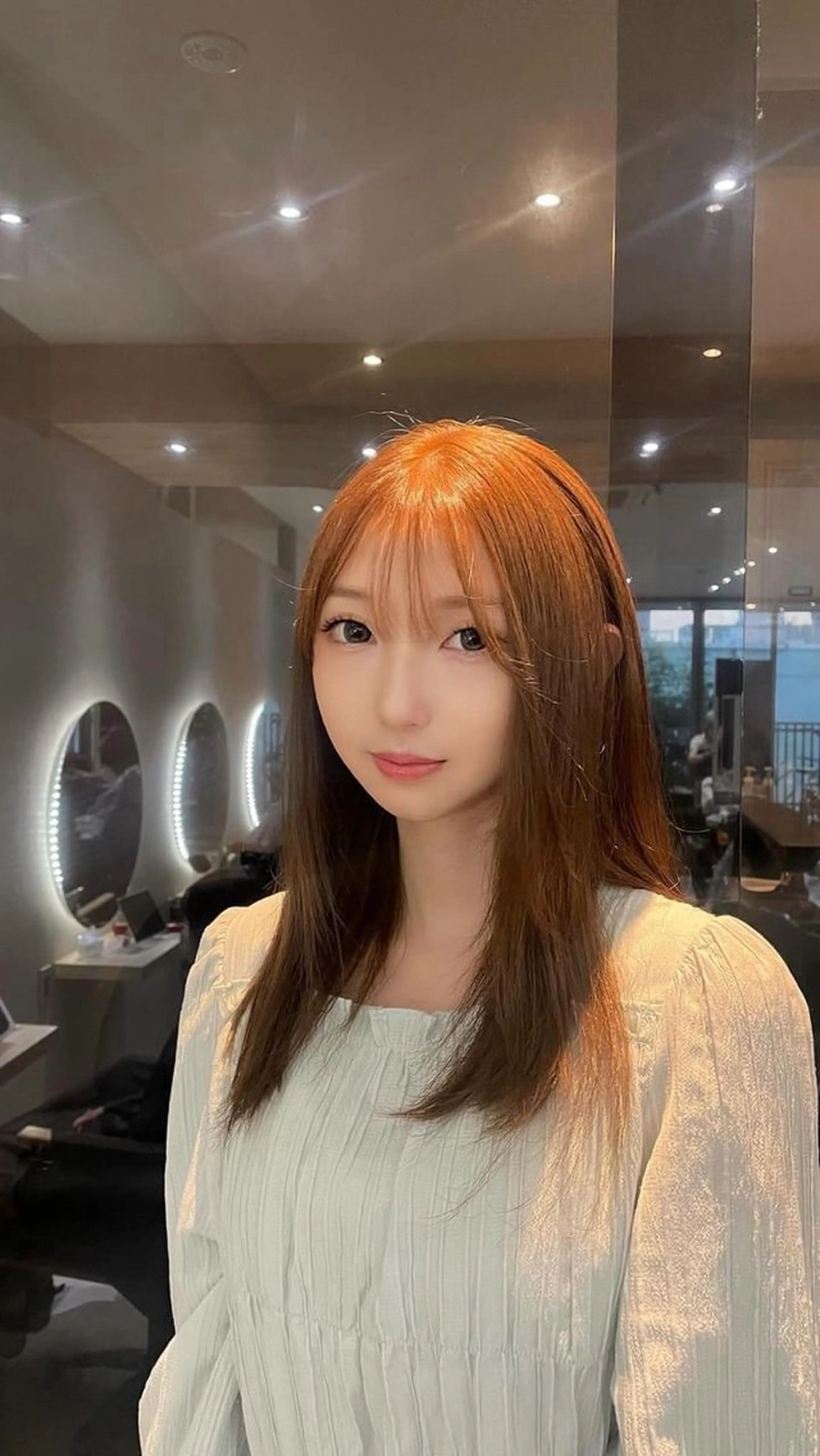 セミロング アッシュ ボブ くびれヘア ハッシュカット 髪質改善 韓国ハッシュカット✨ レイヤーカット🍒のヘアスタイル