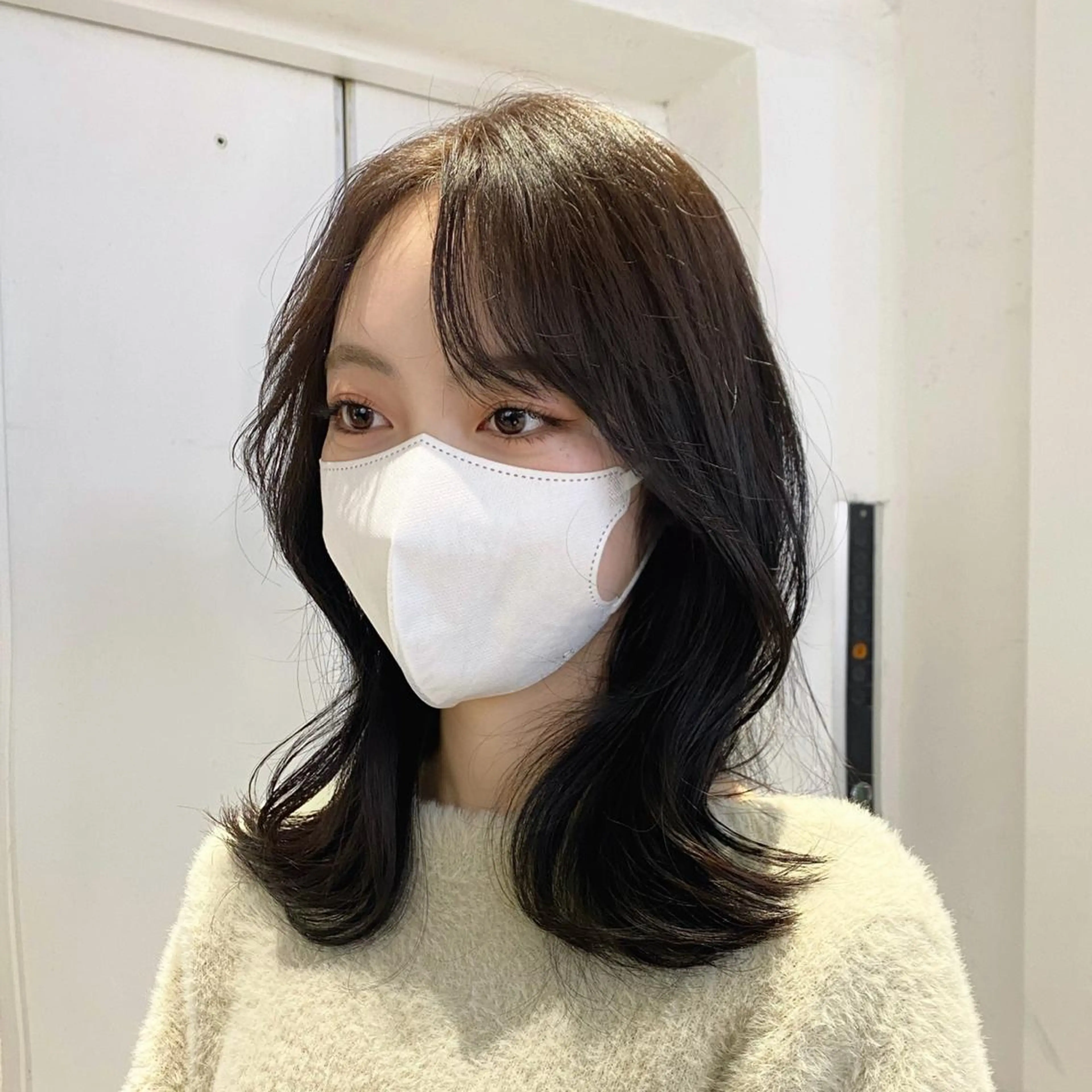 ミディアム カット ヘアカラー トリートメント 🌫️韓国hair kanon🇰🇷のヘアスタイル