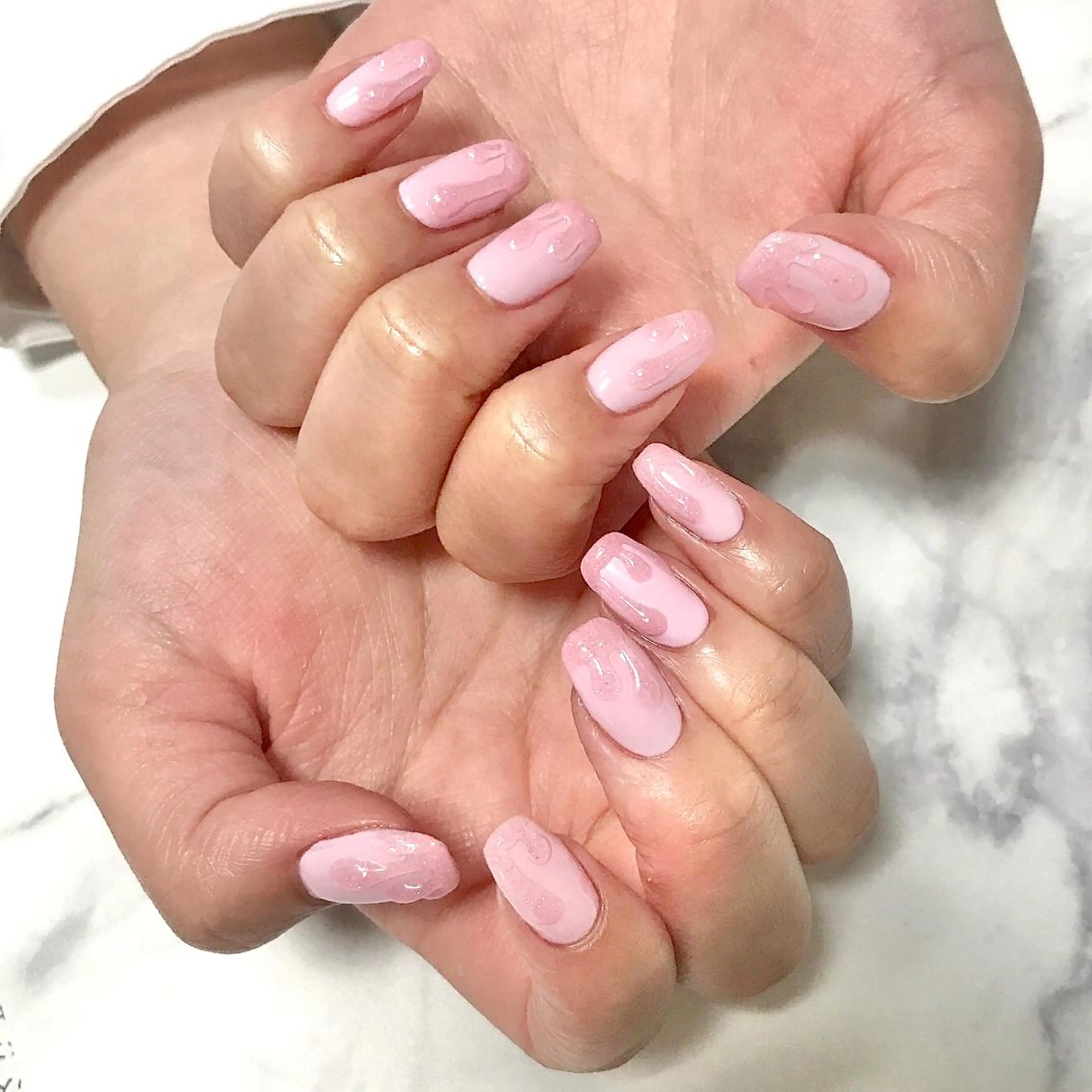 ネイル アートネイル ワンカラーネイル ピンク ステラ marikominoのネイルデザイン