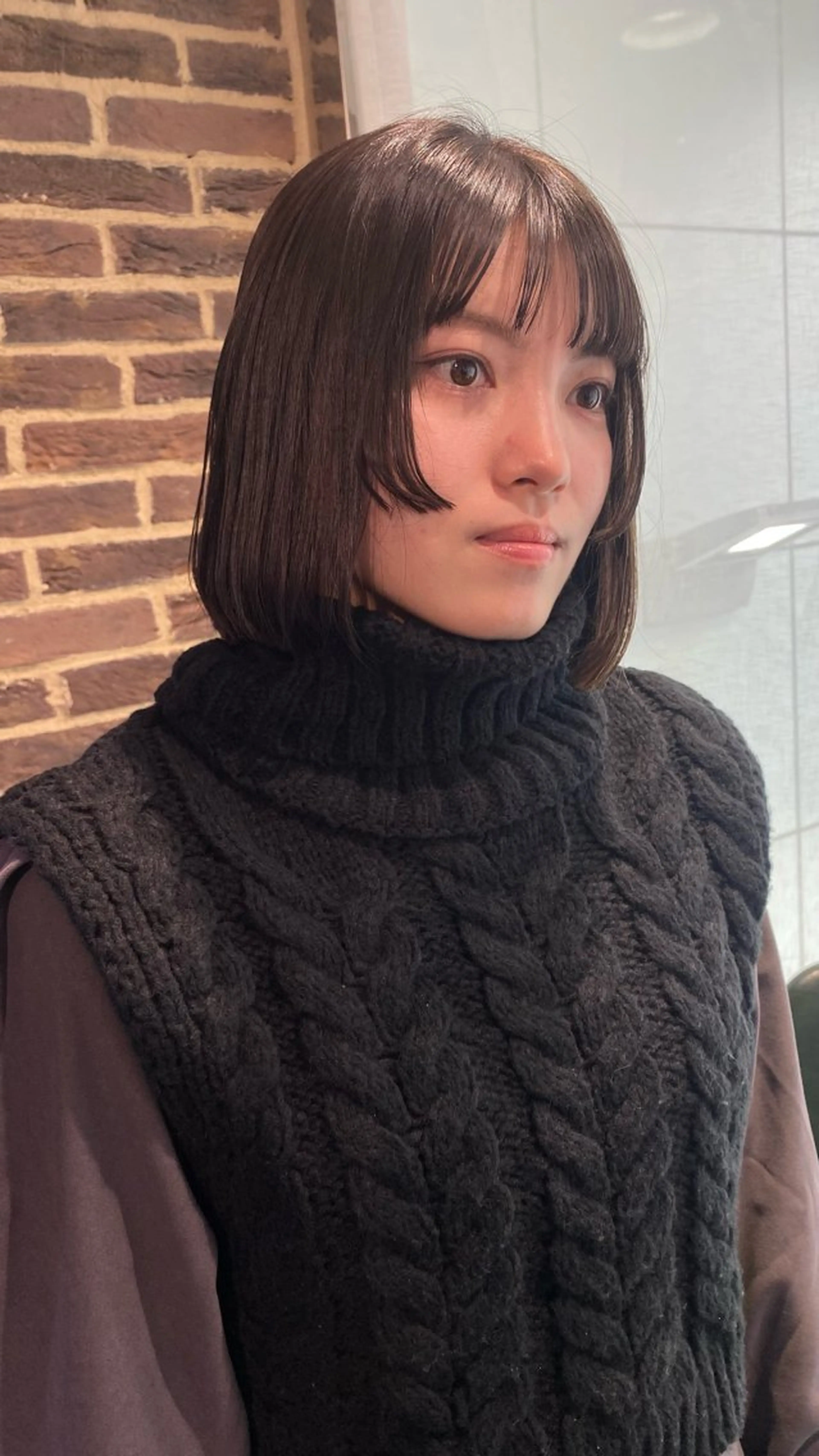 ショート ボブ 顔周りカット 髪質改善 韓国風ヘア レイヤーカット designcolo r/似合わせNOKAのヘアスタイル