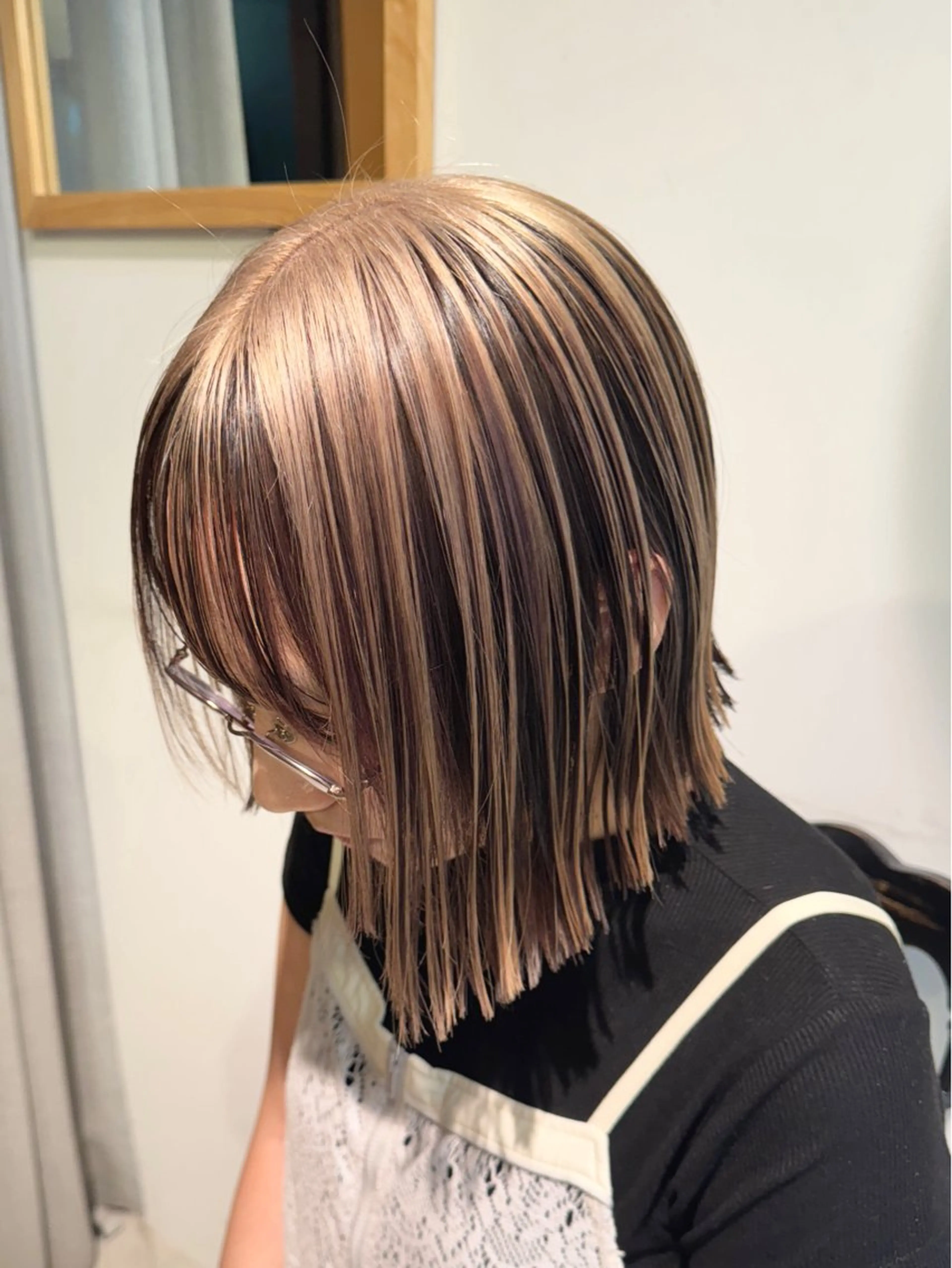 ミディアム カラー カット ヘアカラー トリートメント 透明感カラー/ハイト ーン/メイク/umiのヘアスタイル