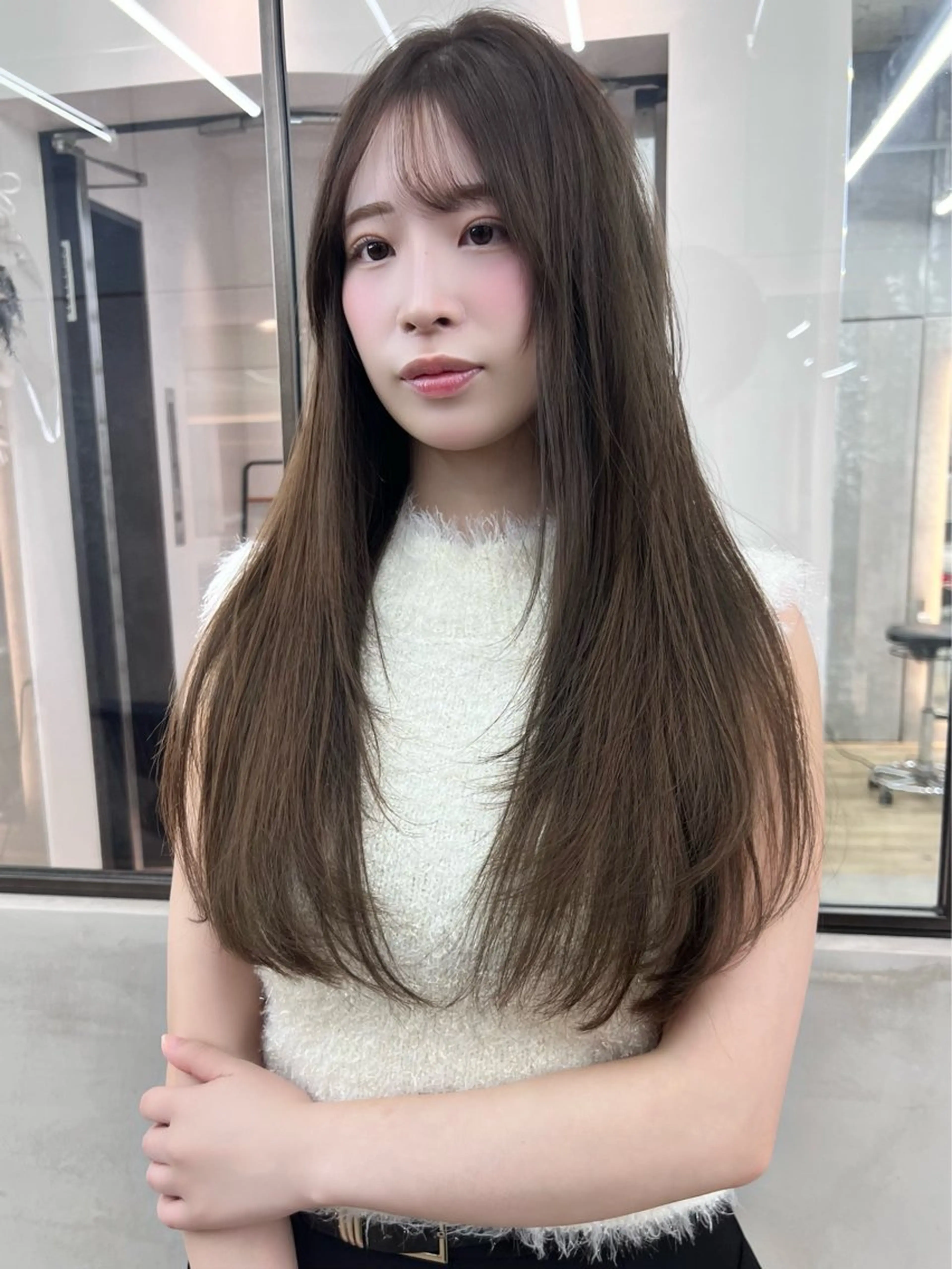 ロング カラー ロングレイヤー 透明感カラー くびれヘア 韓国風ヘア レイヤーカット カット ヘアカラー トリートメント メンズ/韓国レイヤー /縮毛矯正/📍爽太のヘアスタイル