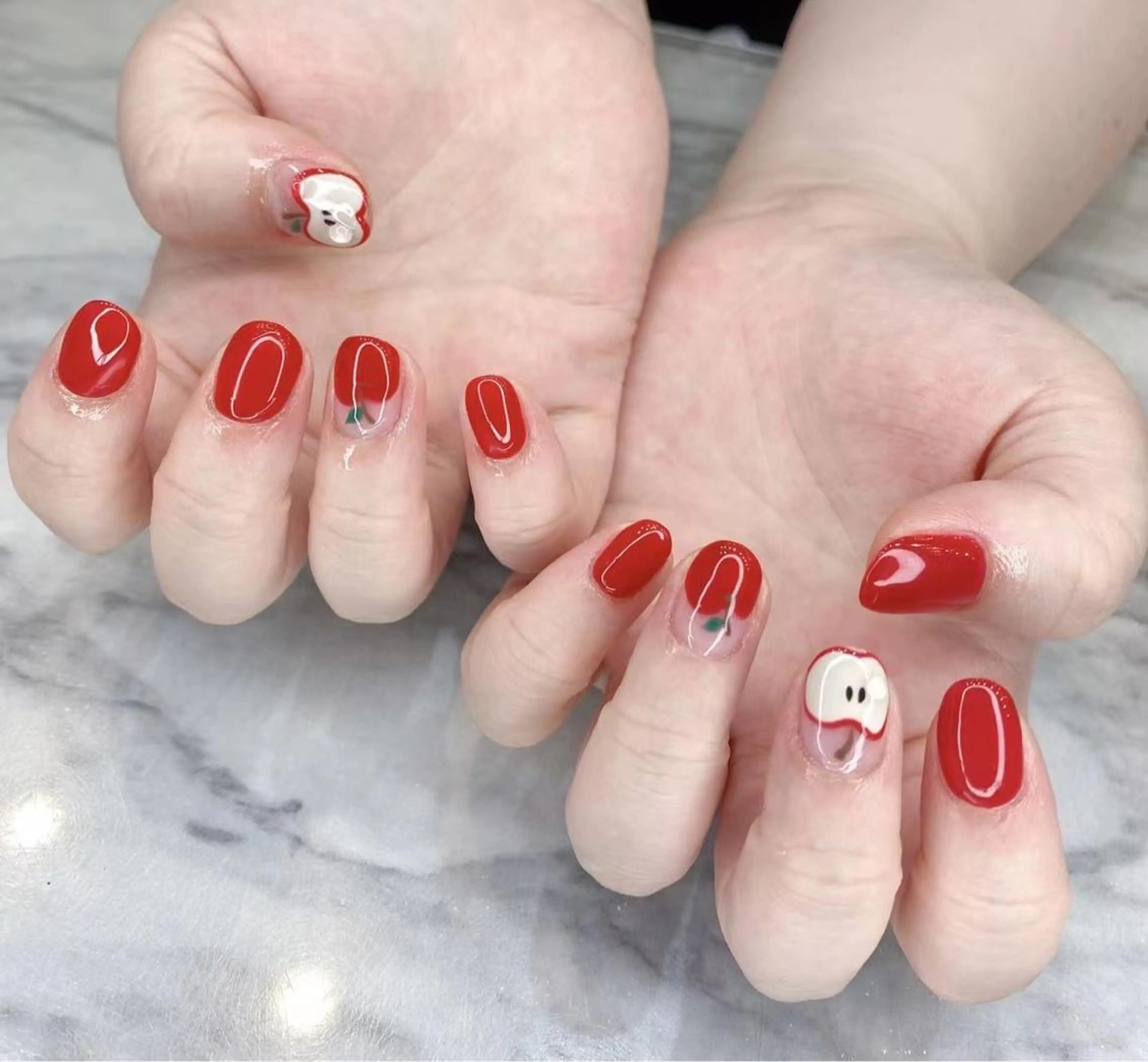ネイル 赤色 Babarla Nailのネイルデザイン