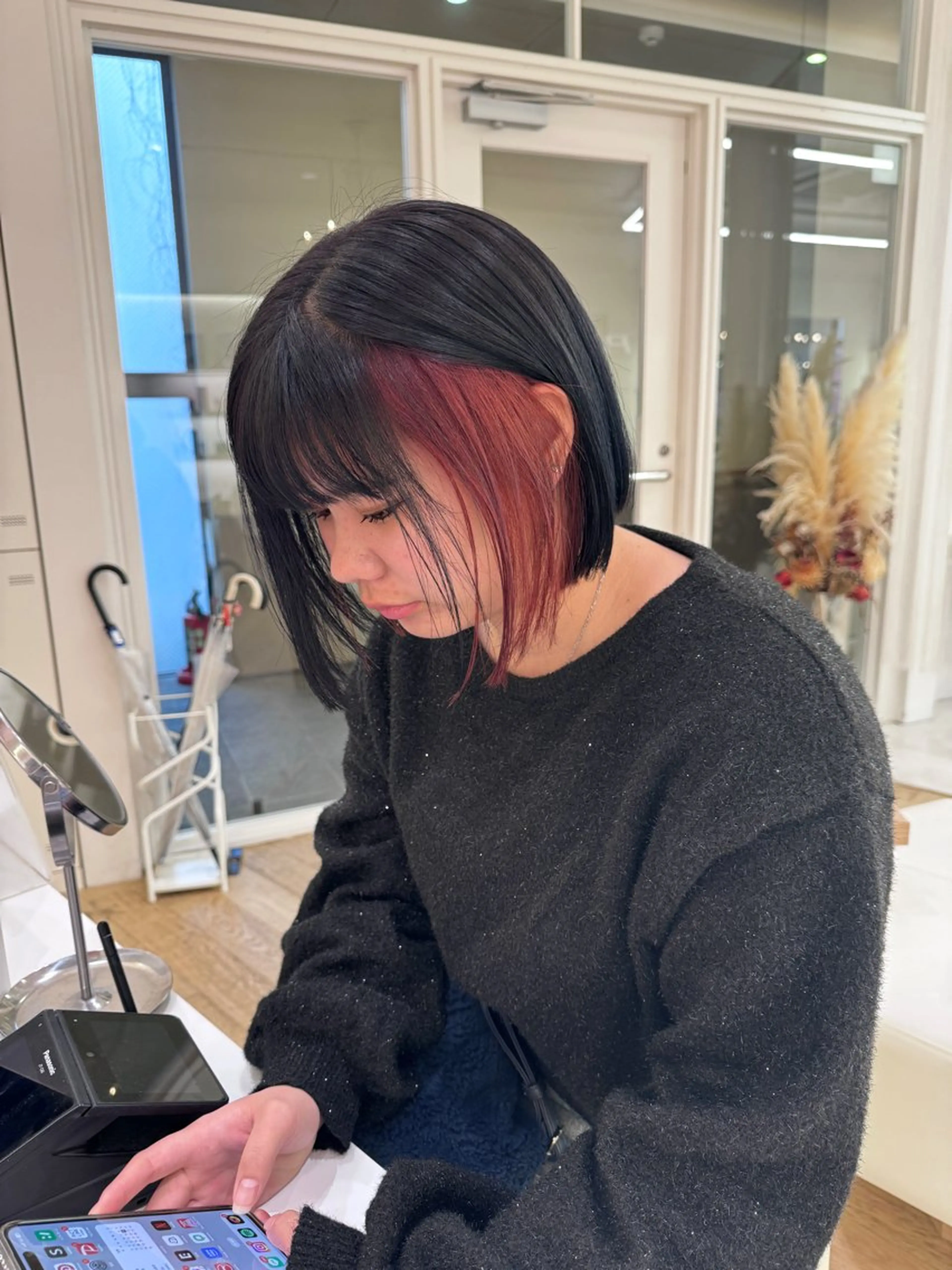 ロング カラー カット ヘアカラー ParveMix NANOのヘアスタイル