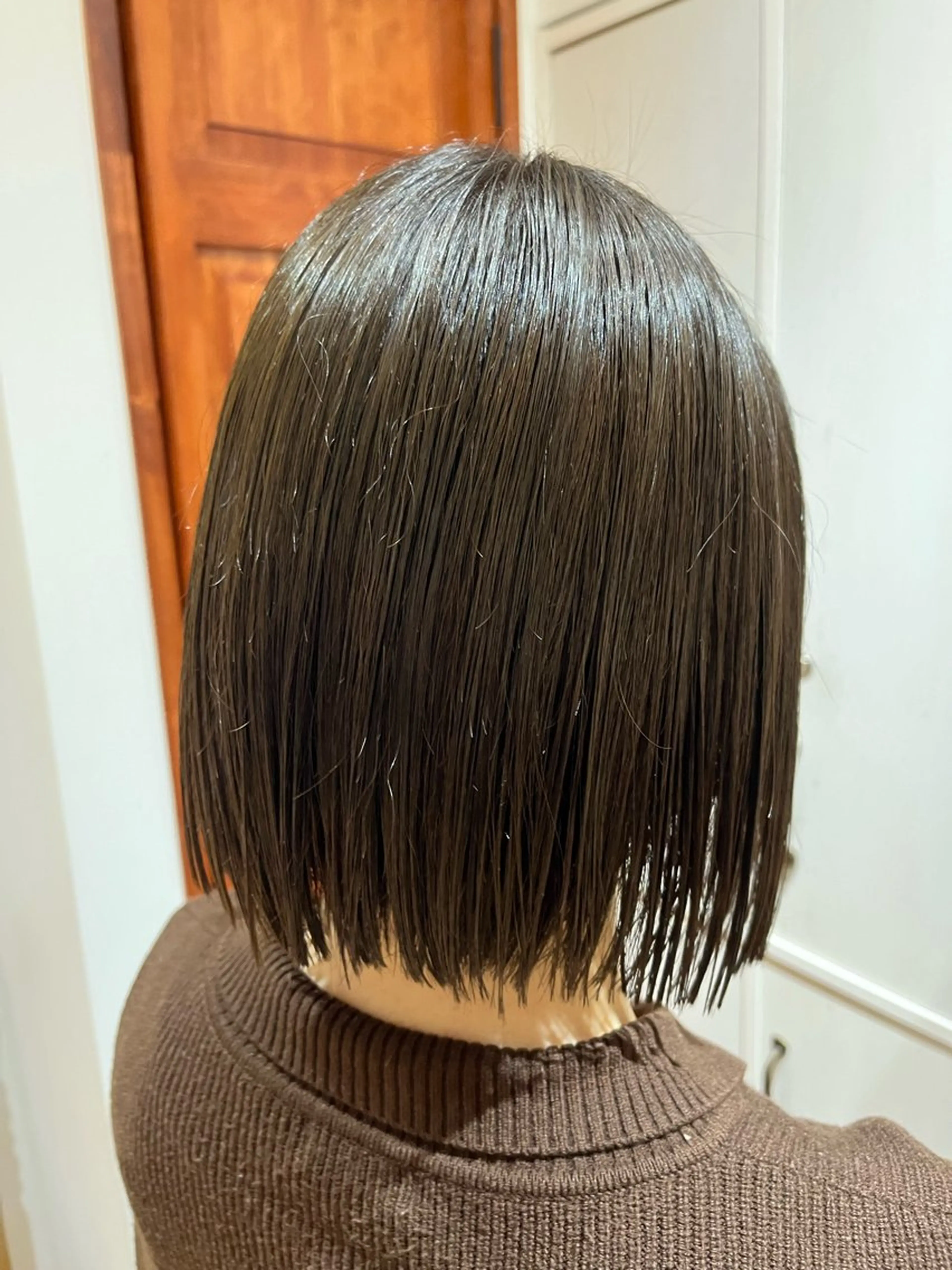 ミディアム カラー 切りっぱなしボブ グレージュ オリーブグレージュ オリーブグレー ボブ カット ヘアカラー トリートメント 🌈透明感カラー🌈 🌟吉田祐介🌟のヘアスタイル