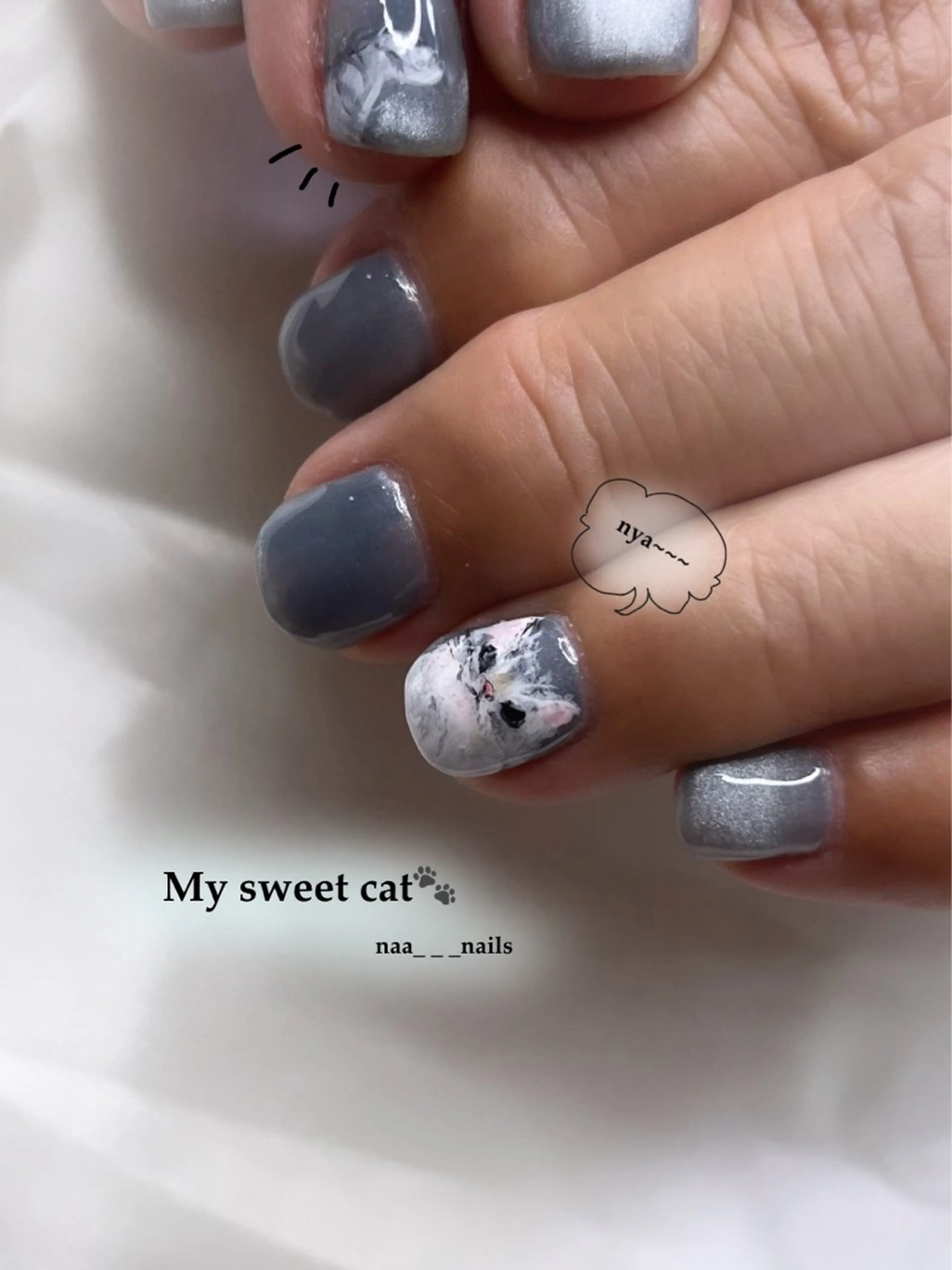 ネイル アートネイル マグネットネイル ハンドネイル Nail Share Salon Mariris所属・あべ なぎさのネイルデザイン
