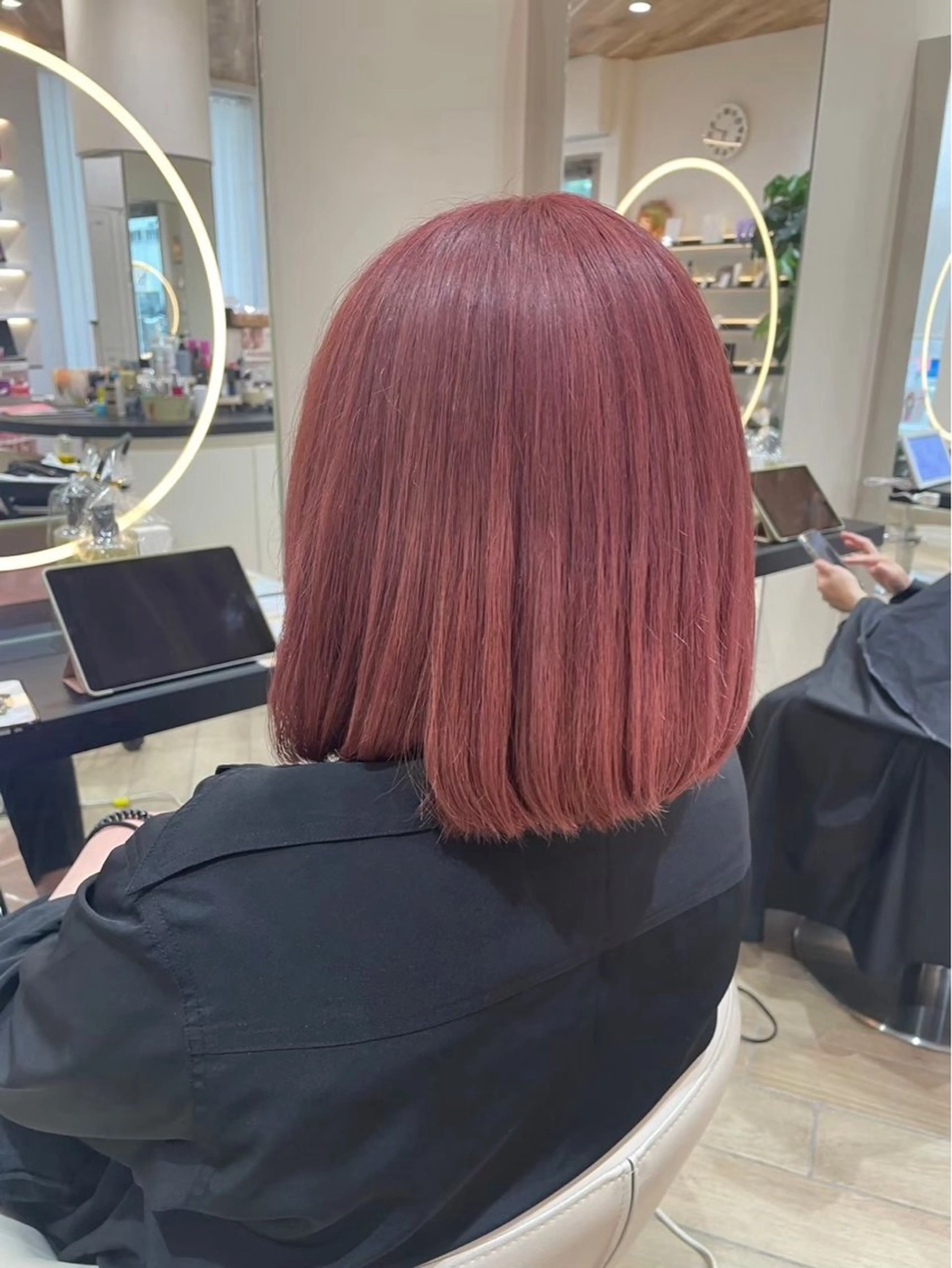 ミディアム カラー ヘアカラー 🎀ピンクカラー/ 推しカラー/のの🎀のヘアスタイル