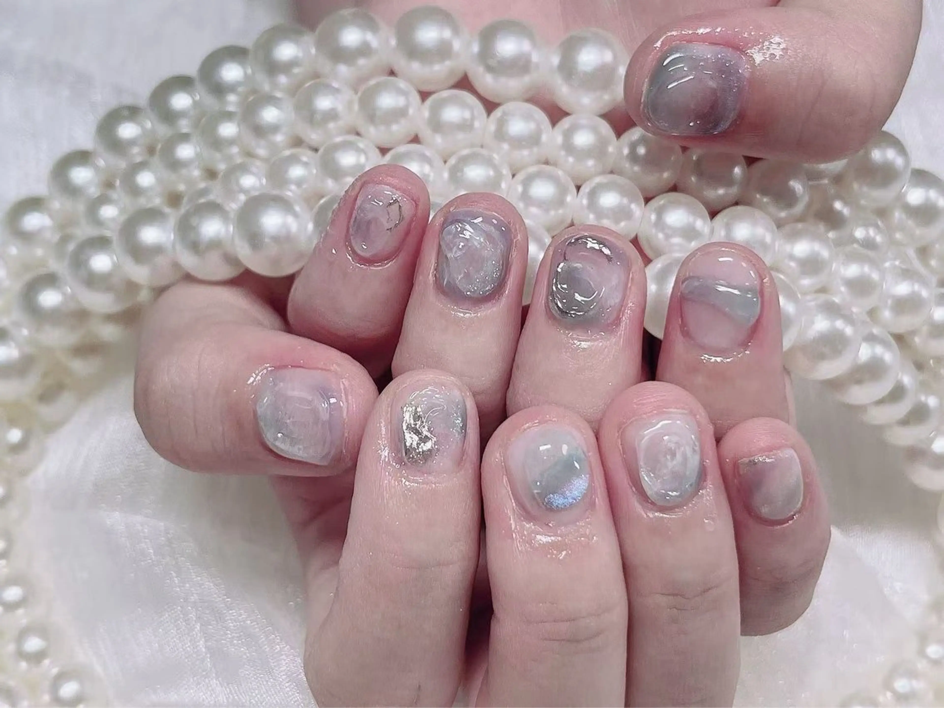 ネイル クリアネイル 成人式 フラッシュネイル フットネイル フレンチネイル 💫KASUMI 💅のネイルデザイン