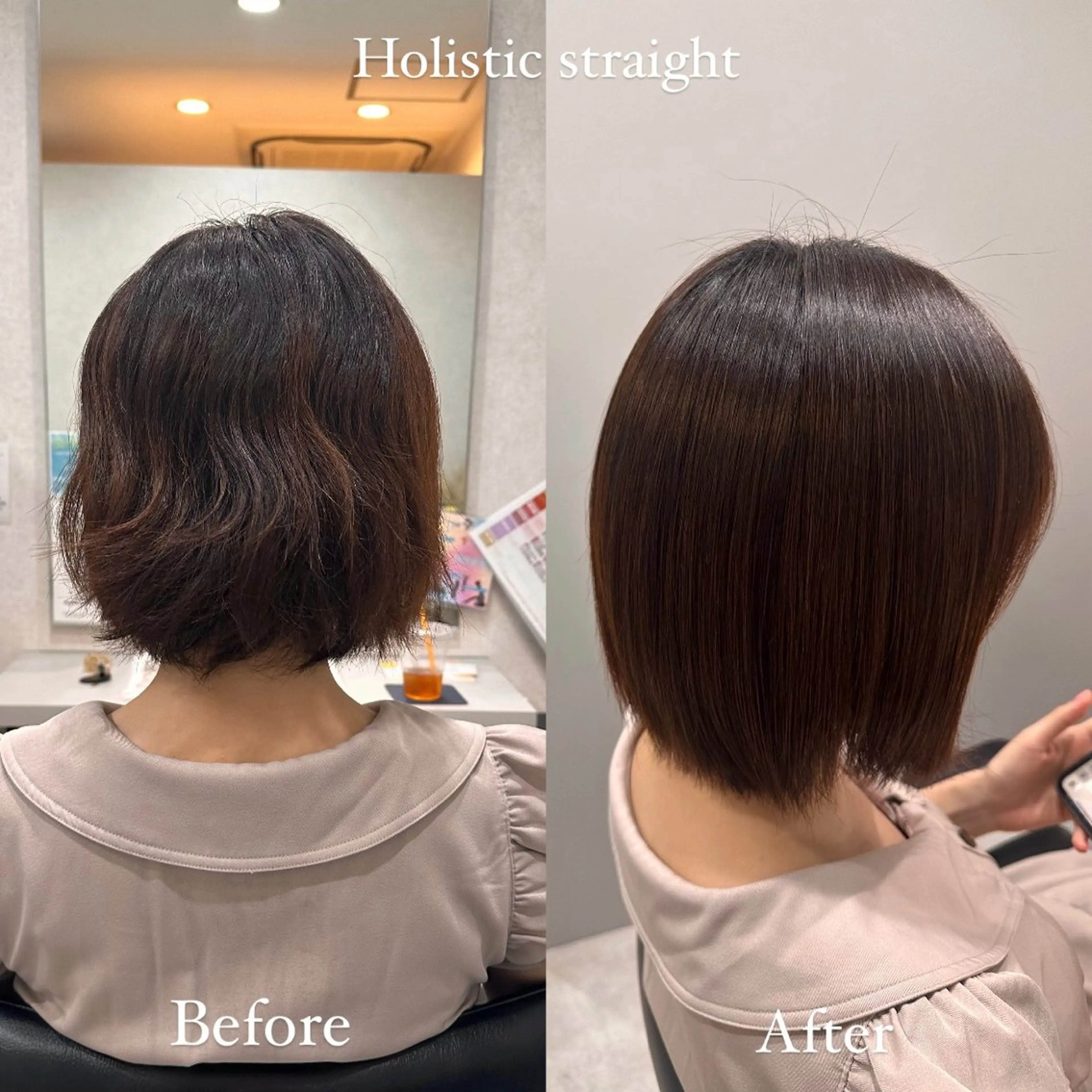 ショート パーマ 縮毛矯正 オリーブカラー/ 髪質改善/うぶみ🍒のヘアスタイル