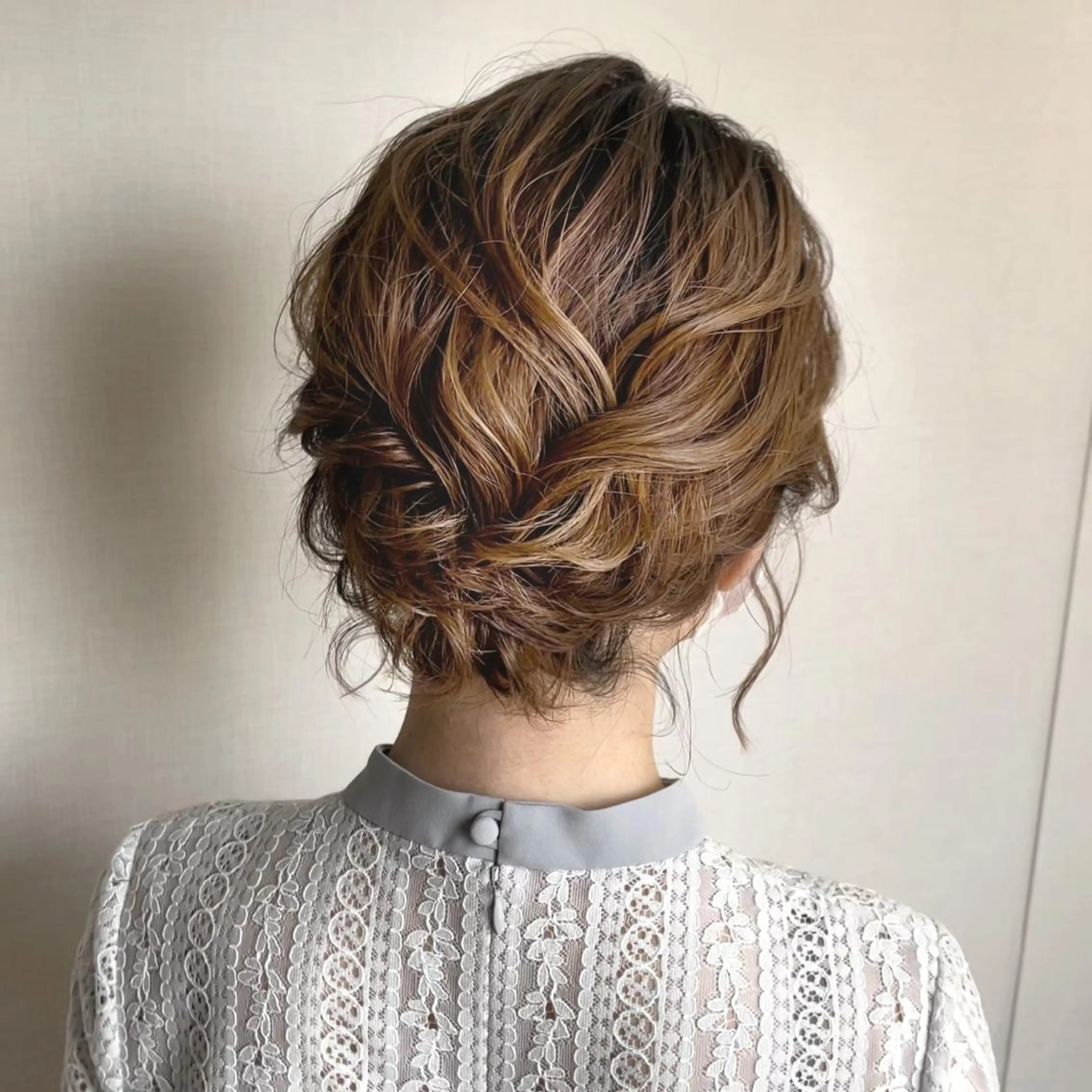 ショート ヘアアレンジ 結婚式・ブライダル ボブ ショートヘア ヘアセット 松井那津子 /ハイライトブリーチのヘアスタイル