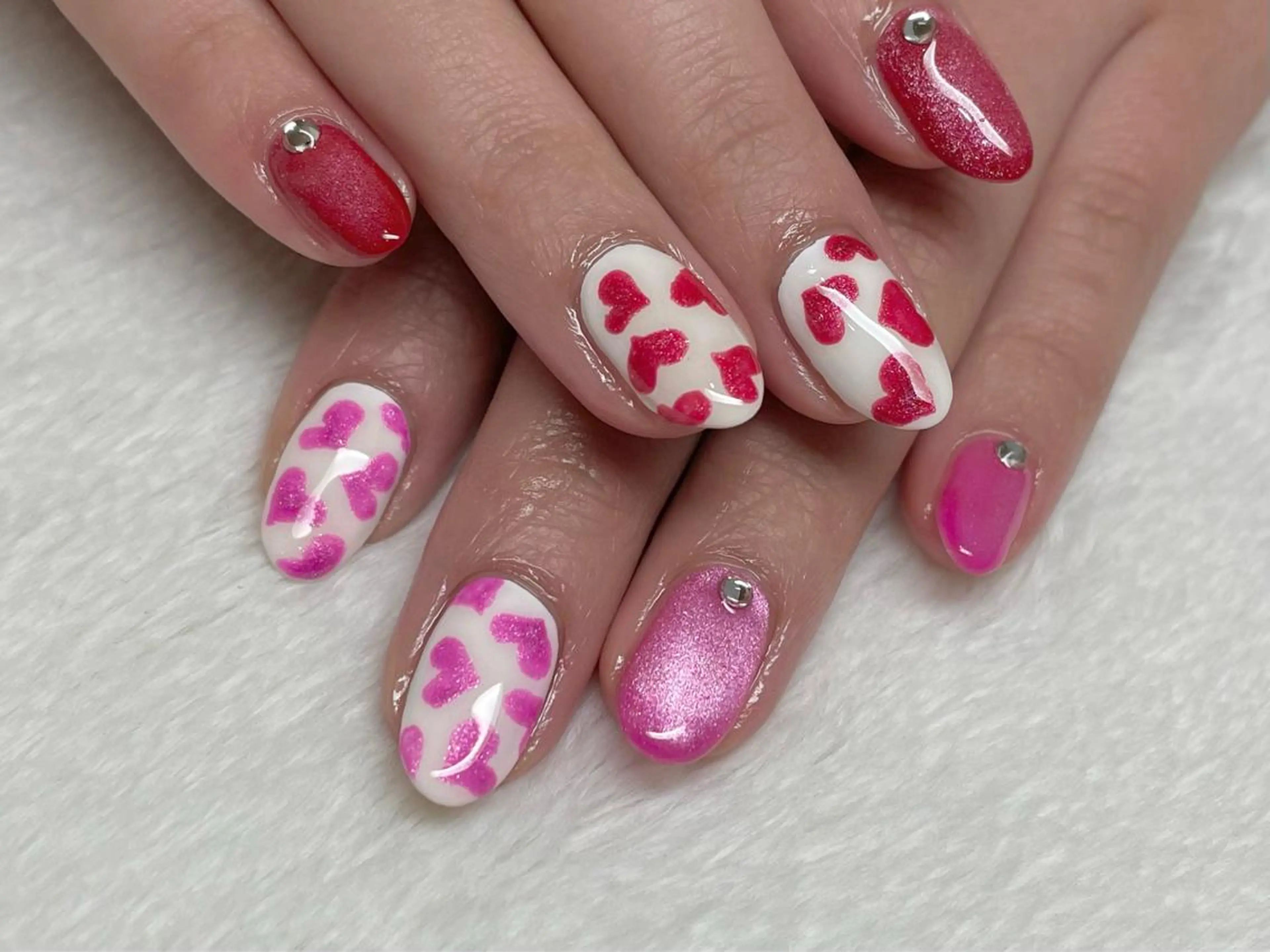 ネイル ハート マグネットネイル 持ち込み riri nail所属・riri-nail Rie Endoのネイルデザイン