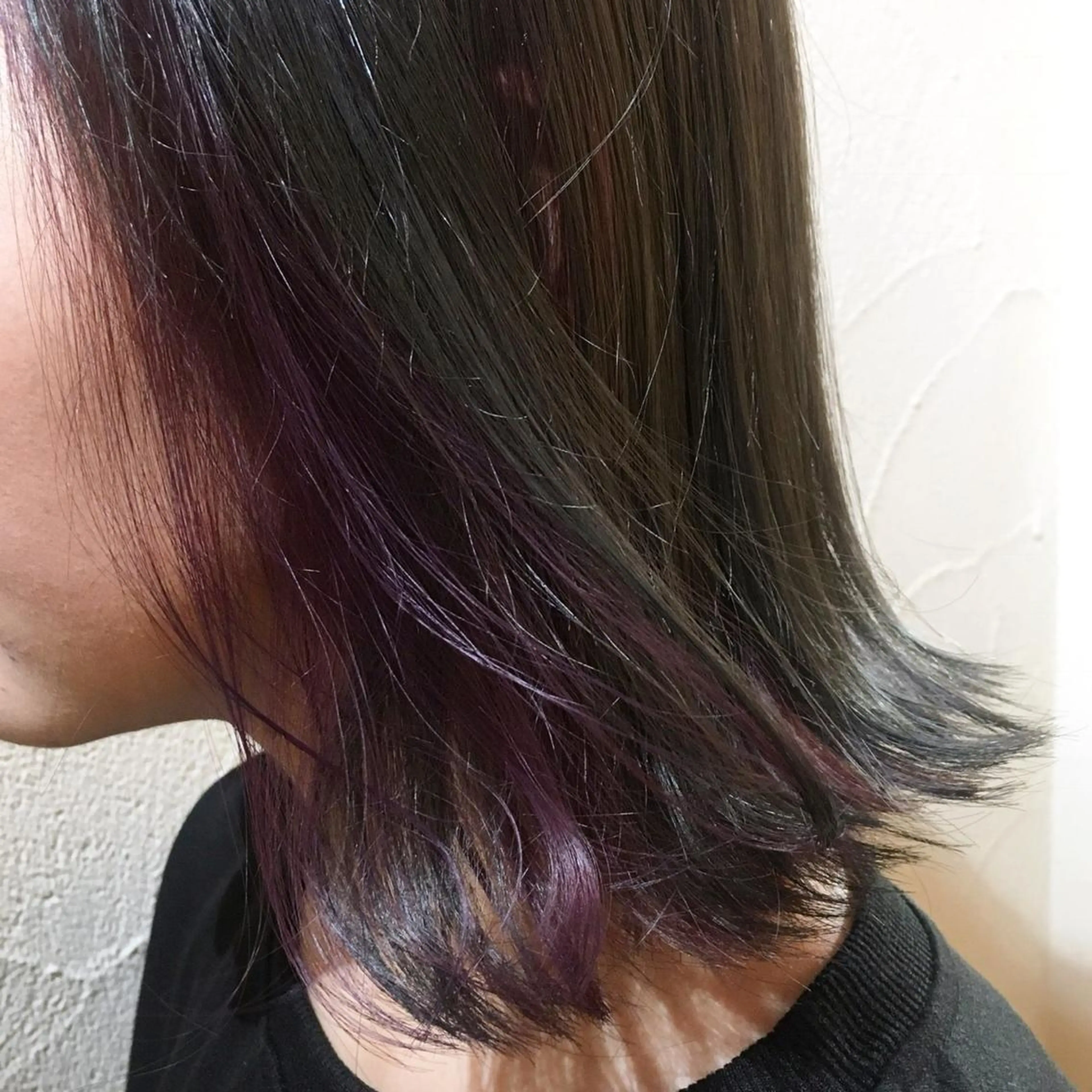 ミディアム カラー ブリーチ 透明感カラー パープルカラー ✂︎中山竜哉✂︎ 川崎スタイリストのヘアスタイル