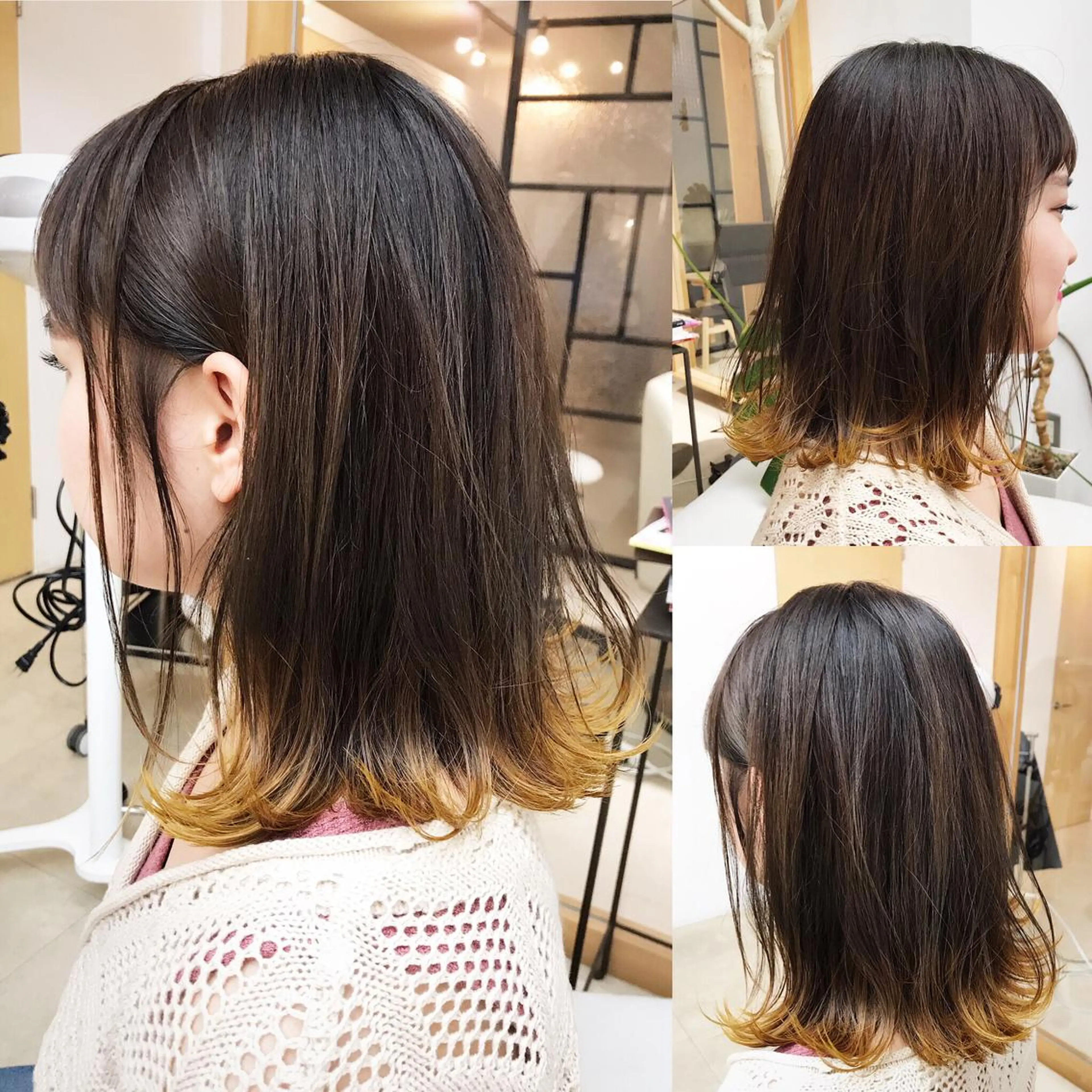 ミディアム カラー カット ヘアカラー トリートメント 平田 健一のヘアスタイル